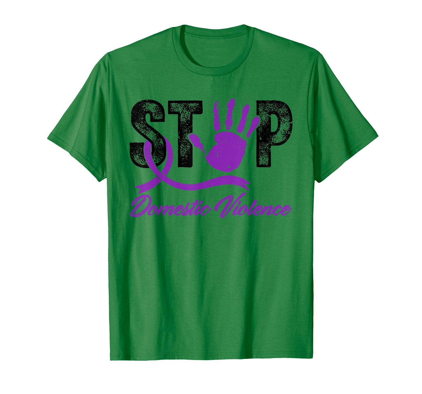 Stop Domestic Violence Awareness Month Warrior Purple Ribbon T-Shirt