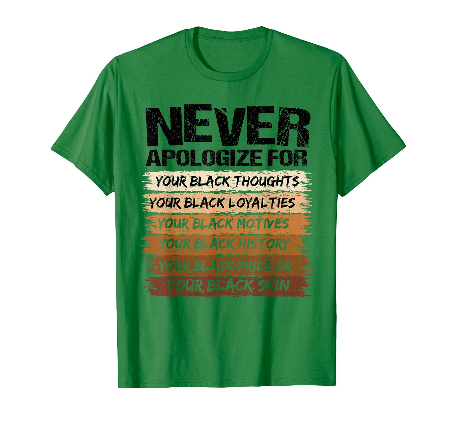 Never Apologize For Your Blackness Black History Month Pride T-Shirt