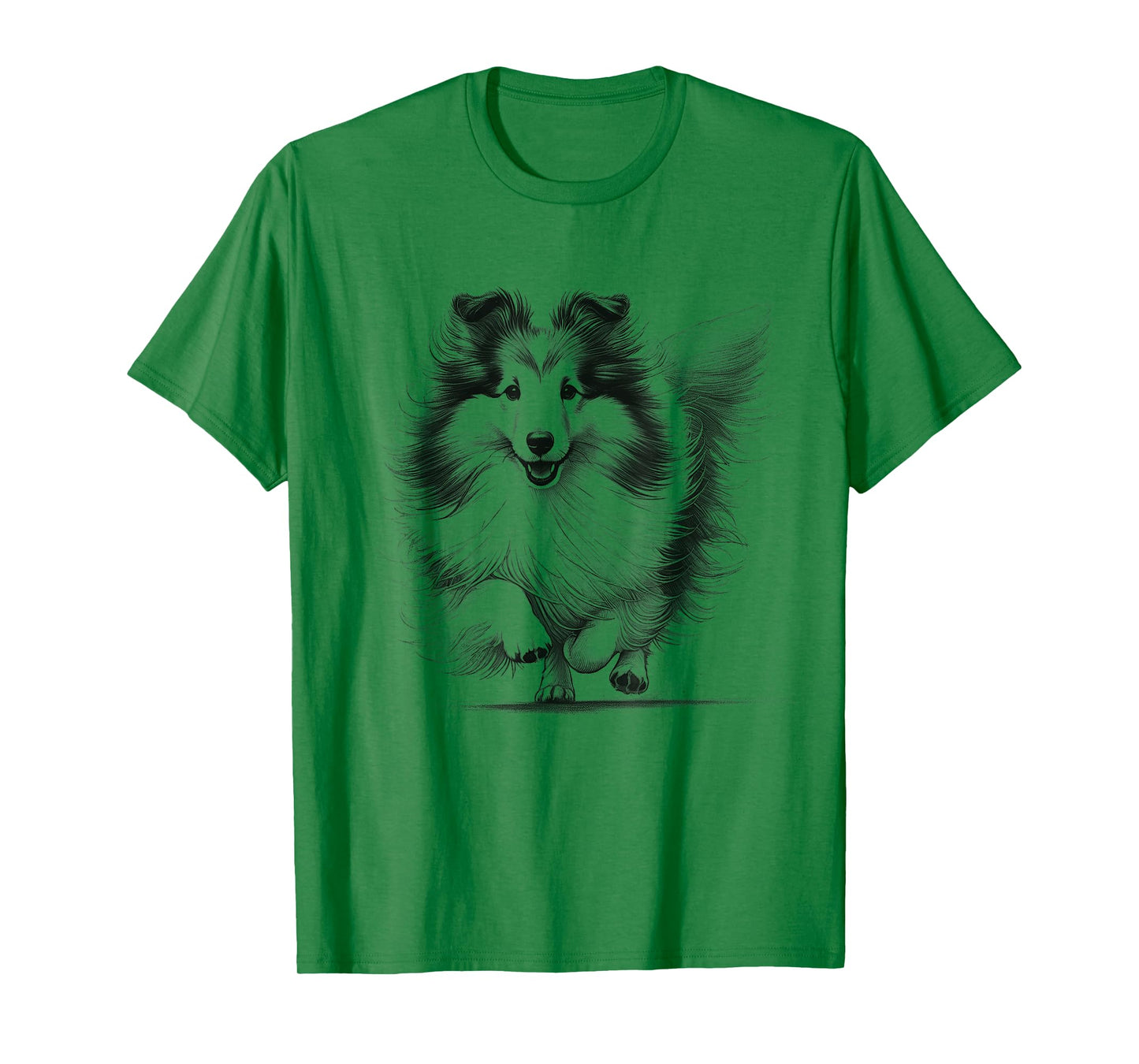 Shetland Sheepdog Dog Sheltie Running Design T-Shirt for Men Women