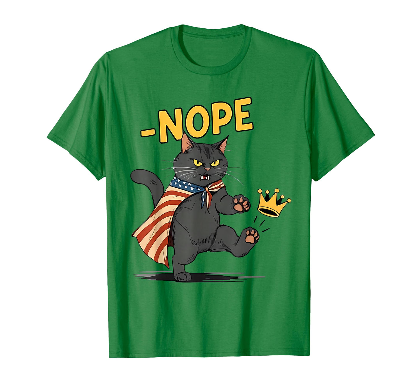 Funny Black Cat No Kings October 18 No Kings Day Men Women T-Shirt
