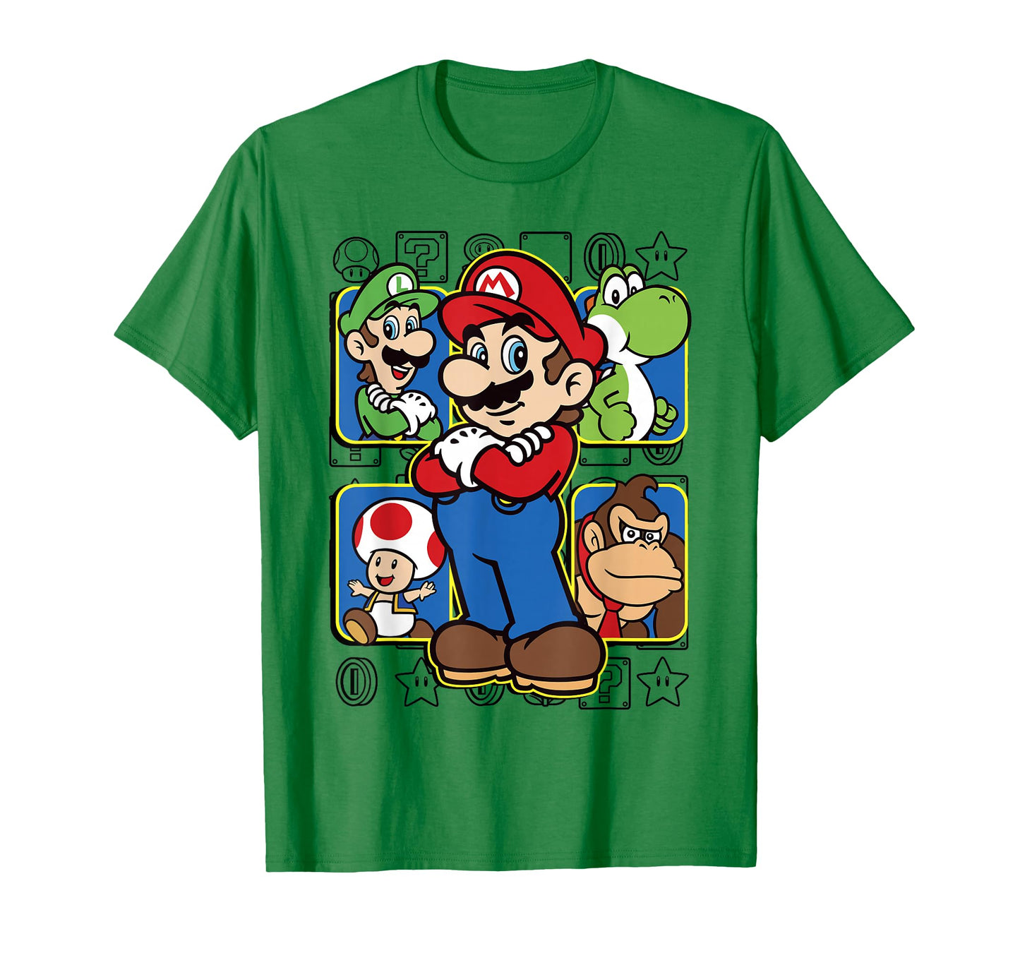 Super Mario Luigi Yoshi Toadstool Donkey Kong Box-Up T-Shirt T-Shirt