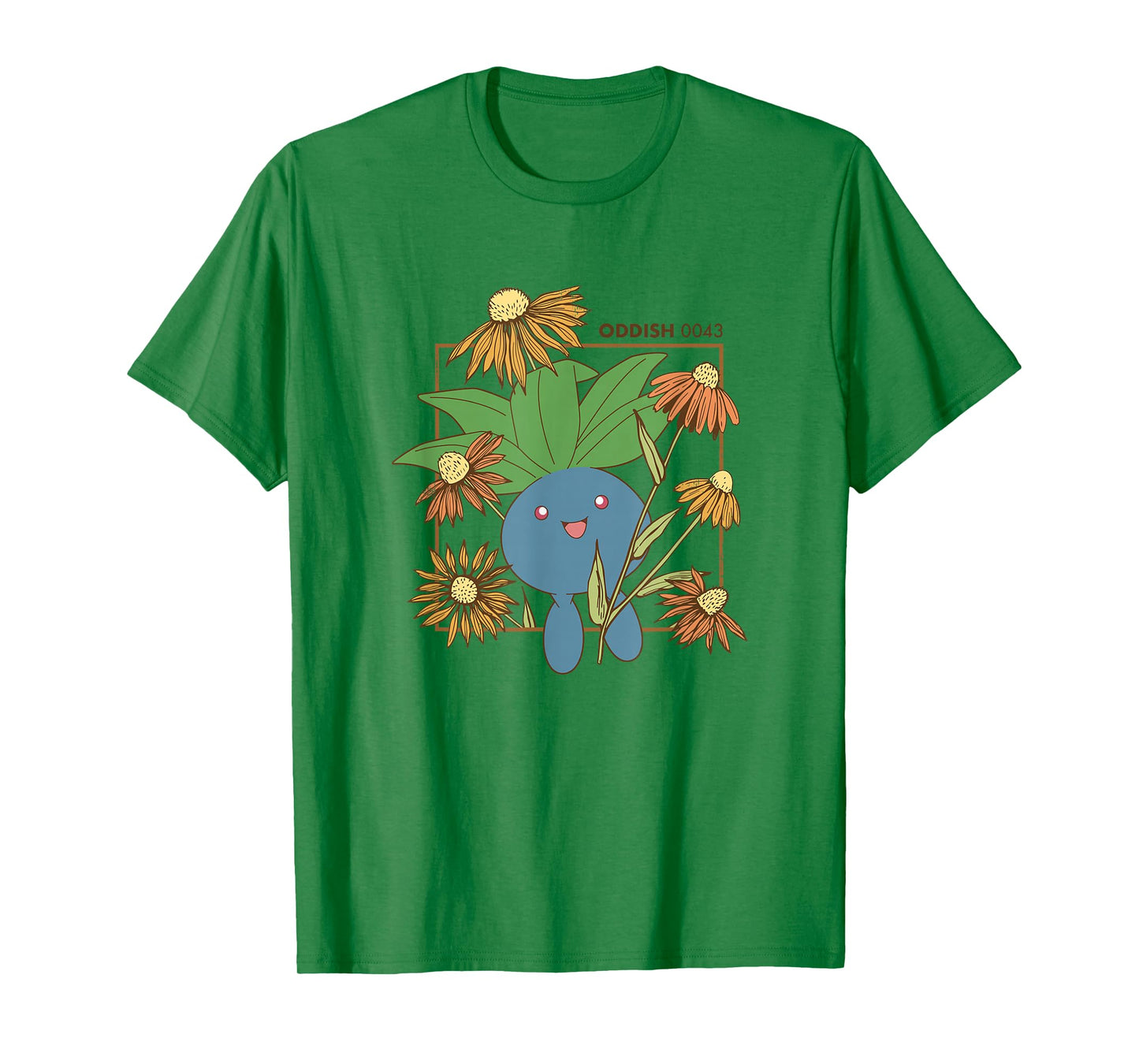 Pokémon Oddish 0043 Happy Jumping Floral Portrait T-Shirt