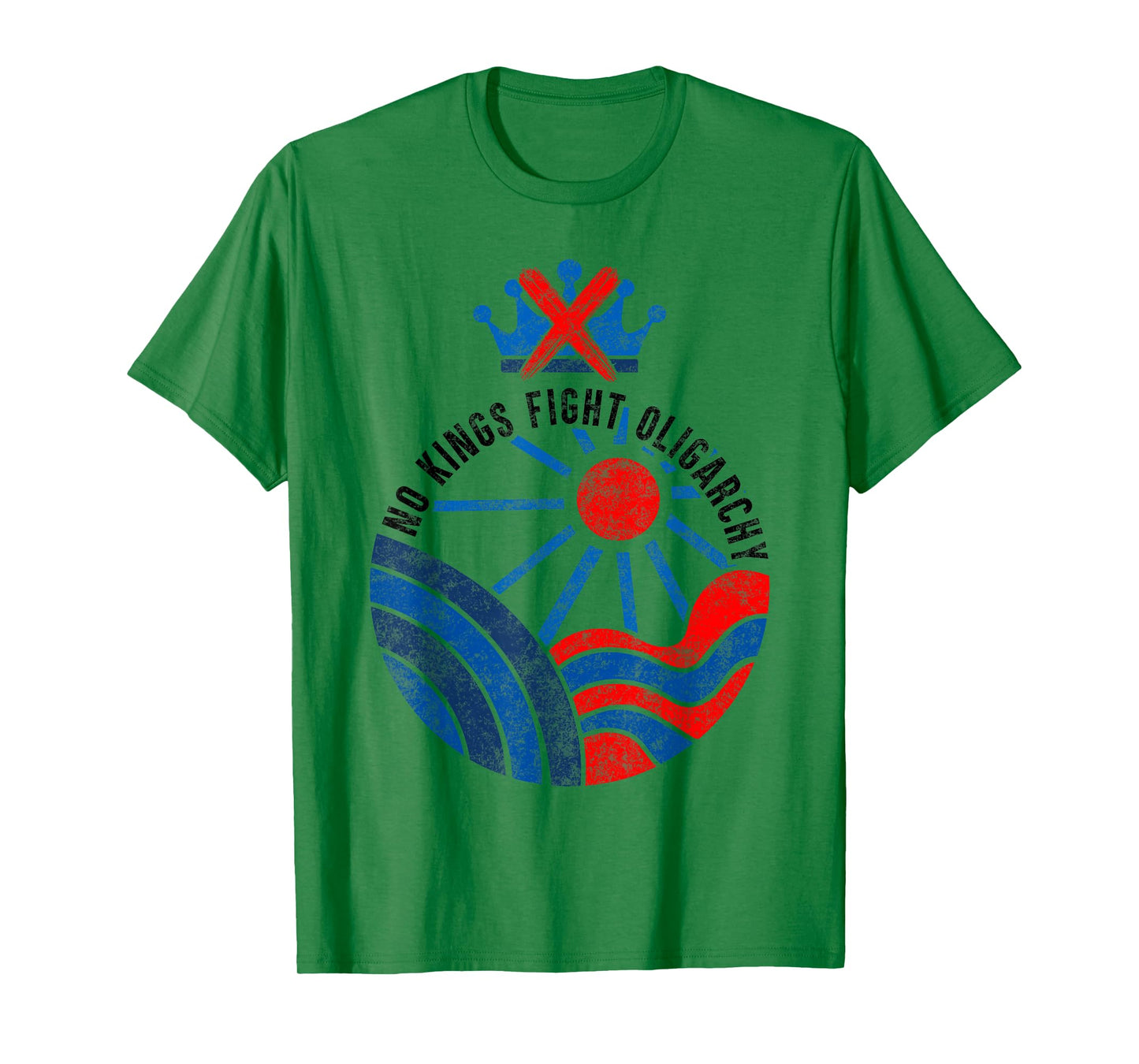 No Kings Fight Oligarchy USA Flag No Kings Day June 14 T-Shirt