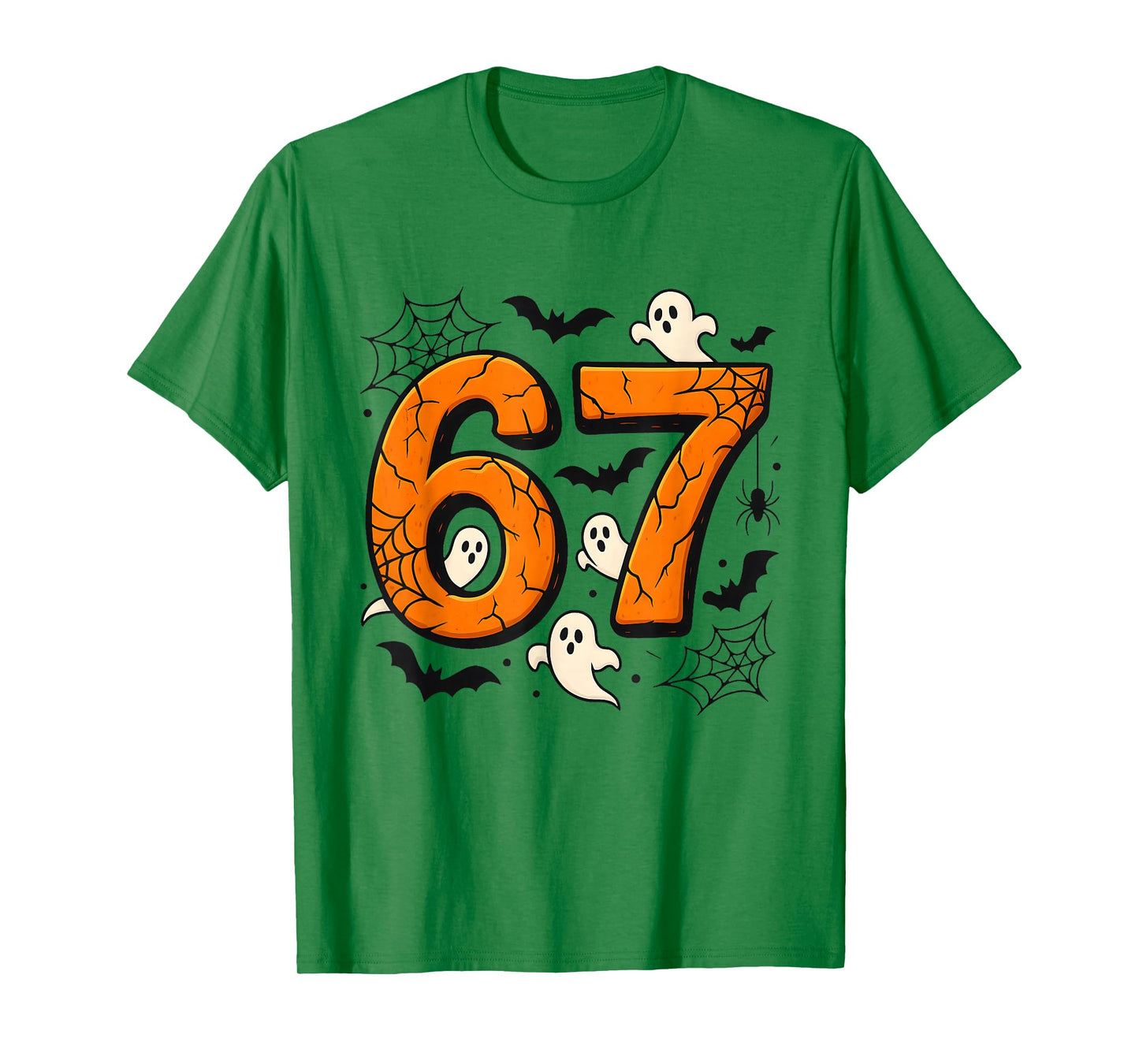 6 7 Halloween Design | Scary Pumpkin Numbers Ghosts Bats T-Shirt