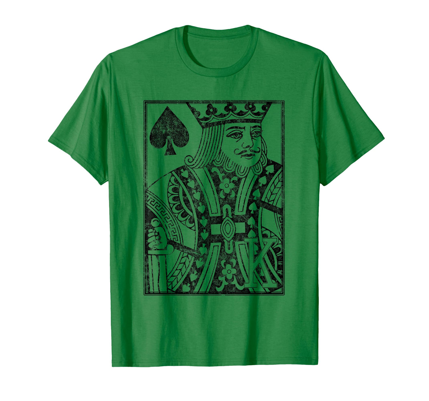 King of Spades Vintage Look Distressed Playing Card T-Shirt