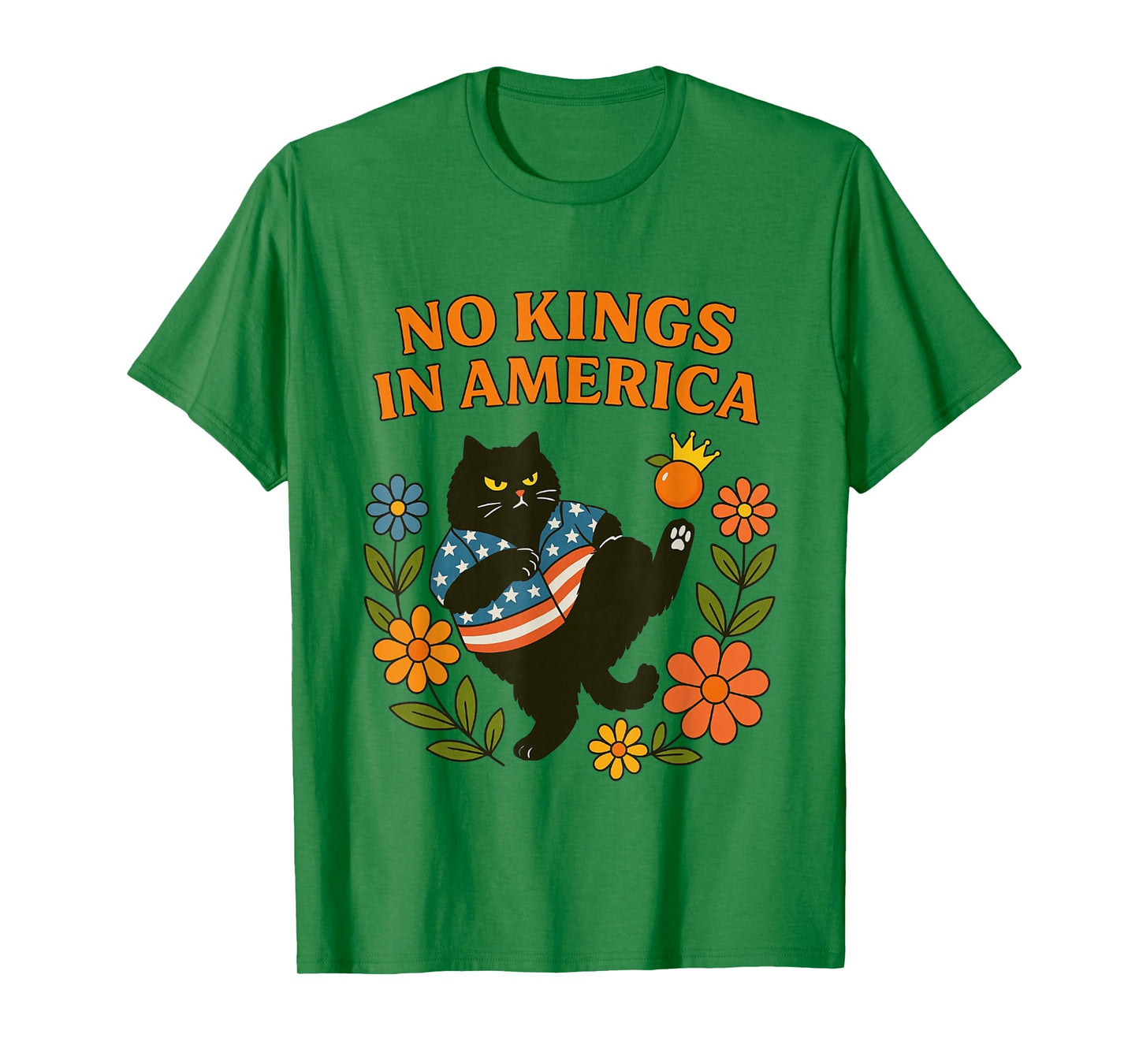 No Kings in America We The People Retro Boho Floral For Girl T-Shirt