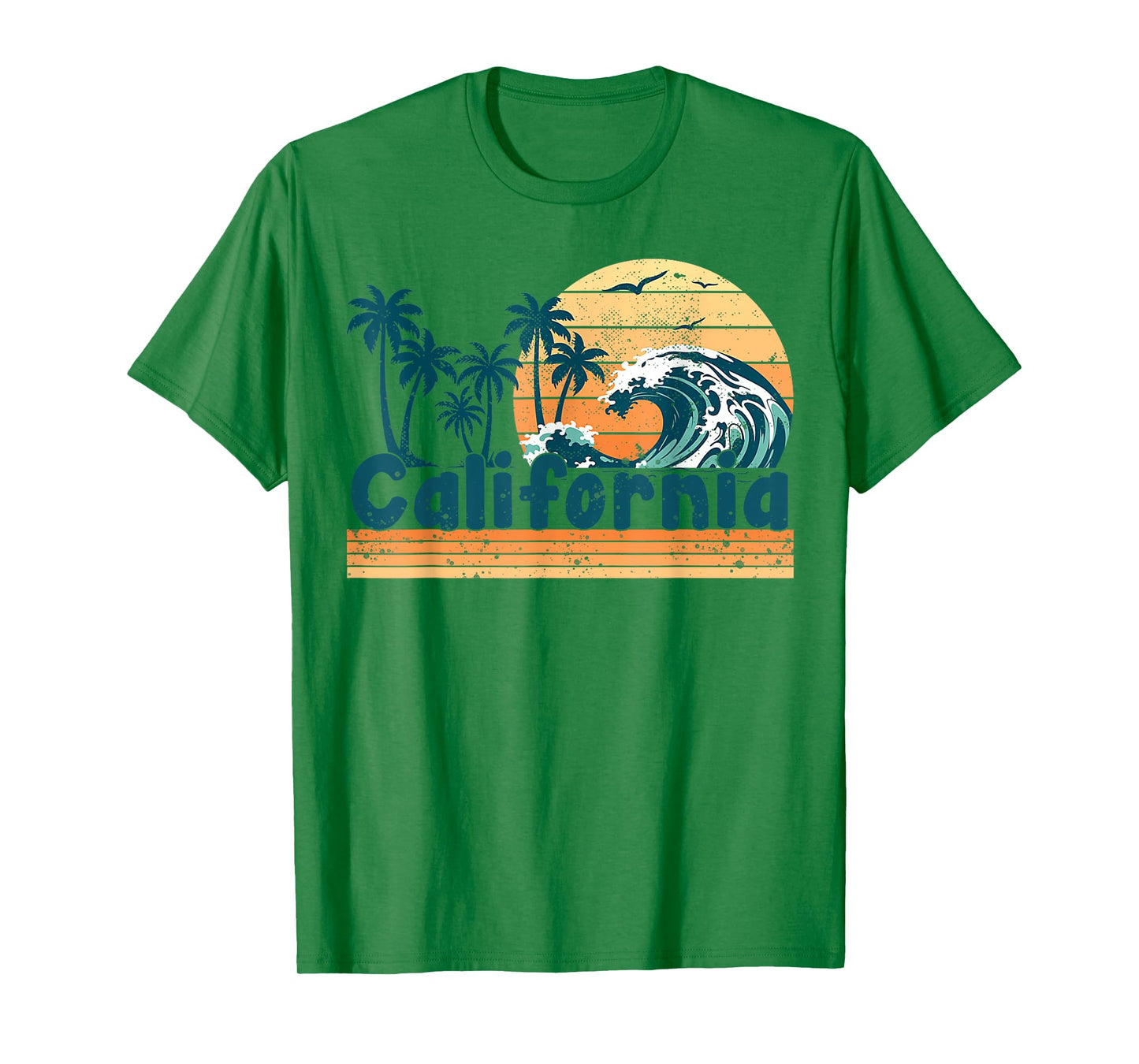 California Vacation Sunset Cute Cali 70s Vintage Retro Beach T-Shirt