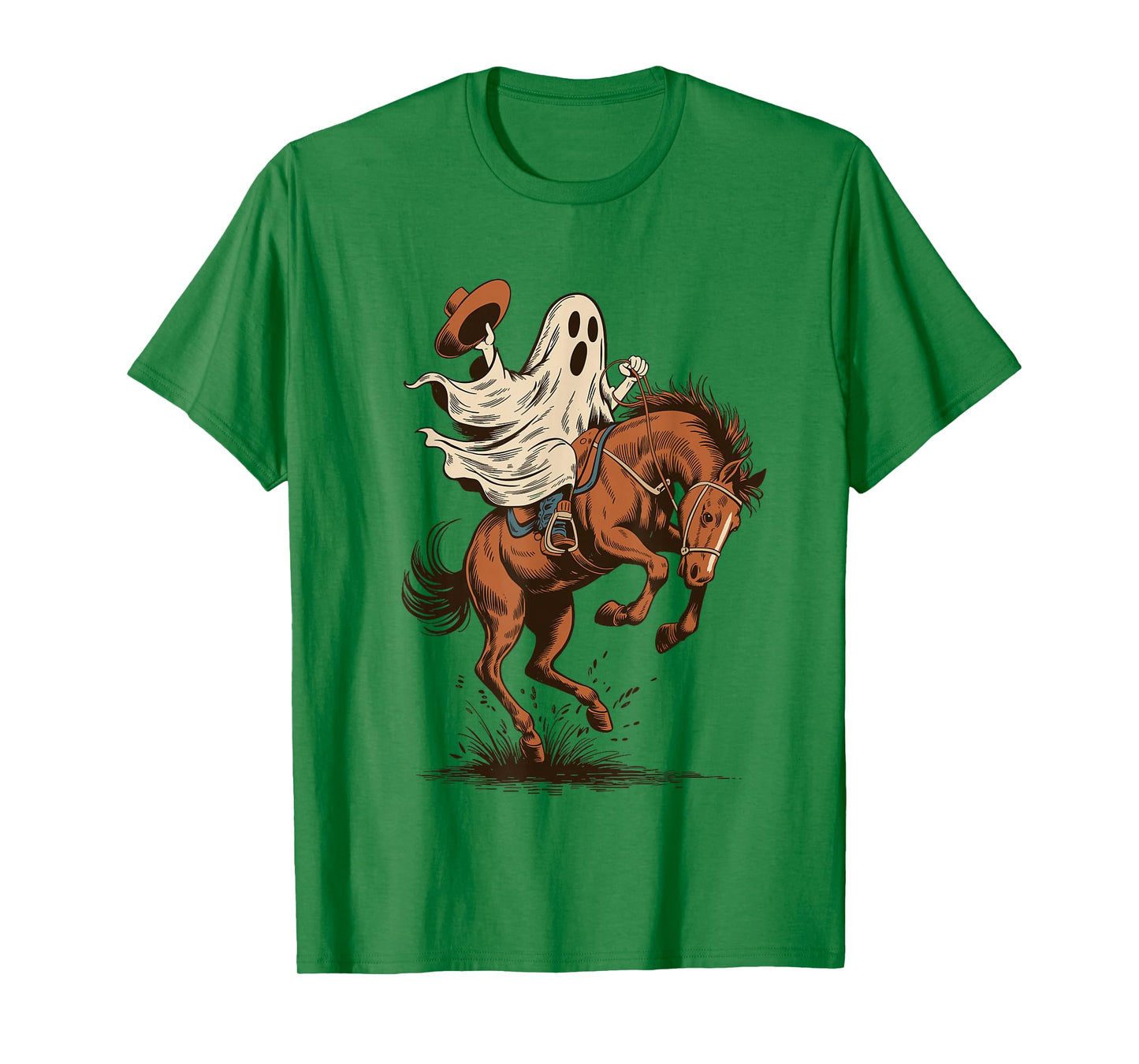 Halloween Western Cowboy Ghost Rodeo Horse Country T-Shirt