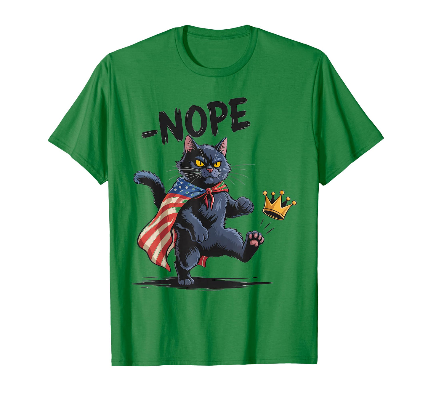 Black Cat No Kings October 18 No Kings Day Men Women Funny T-Shirt