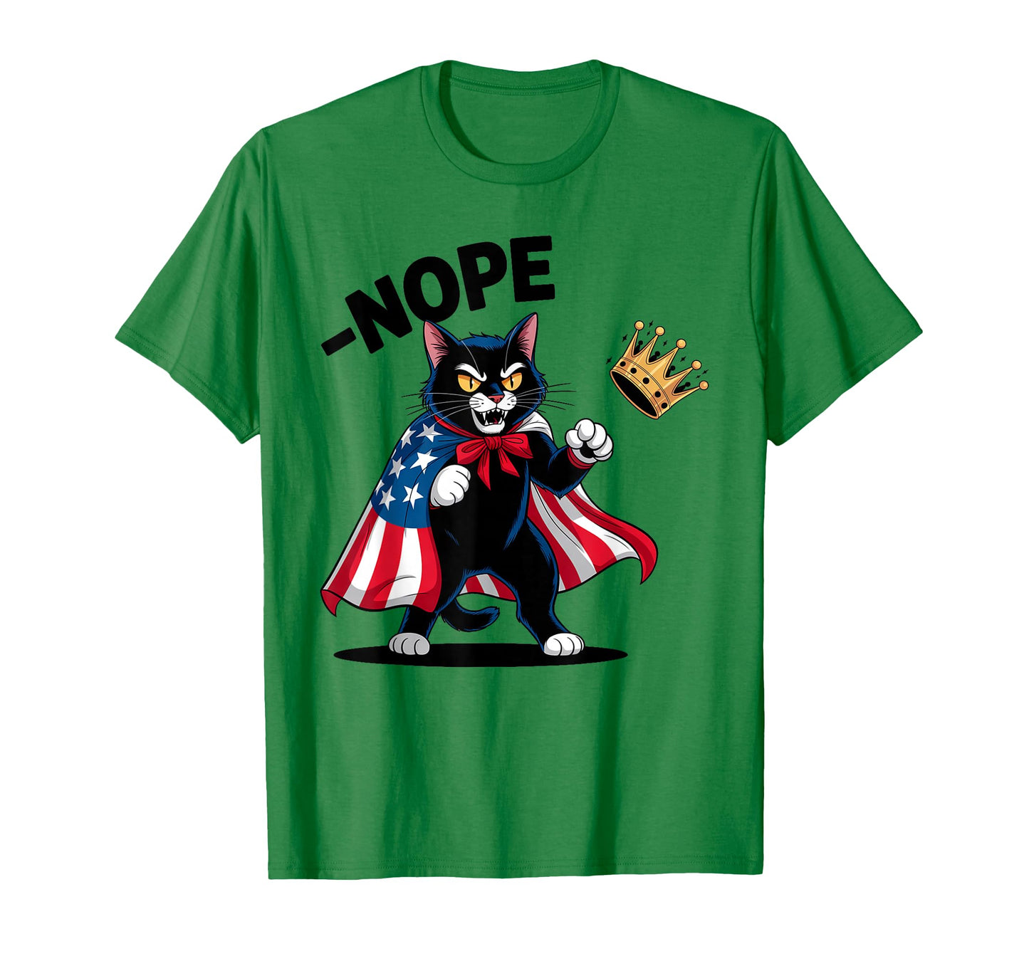 Funny Black Cat No Kings October 18 No Kings Day Men Women T-Shirt