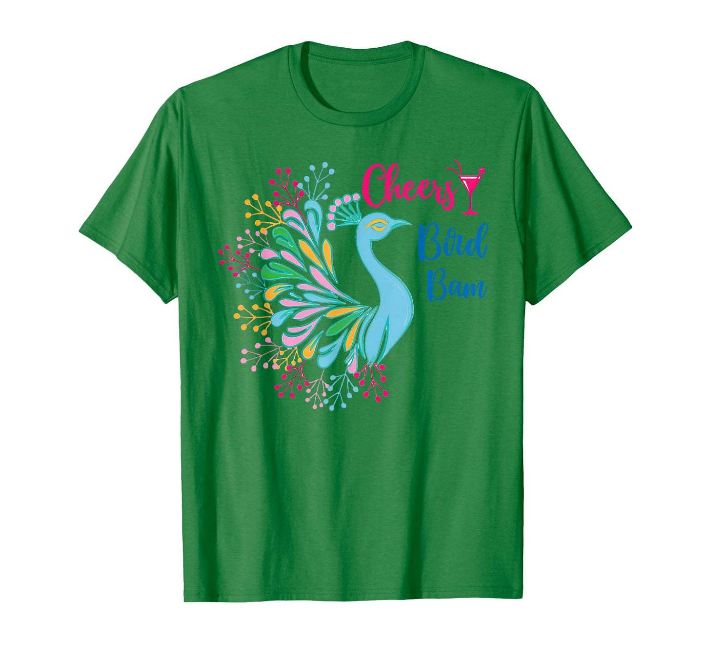 Peacock Mahjong Cheers Bird Bam Chinese Mah Jong Wine Lover T-Shirt
