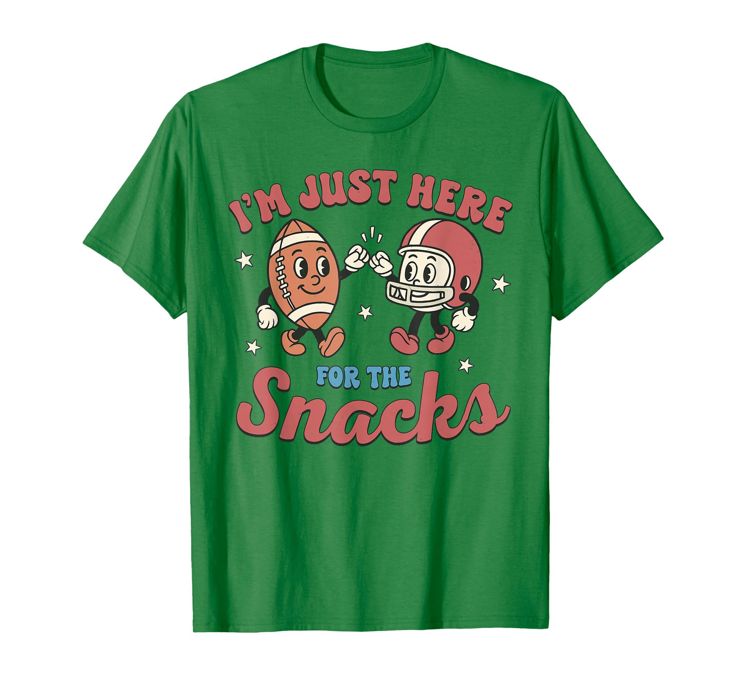 Retro I'm Just Here for The Snacks Cute Football Women Kids T-Shirt