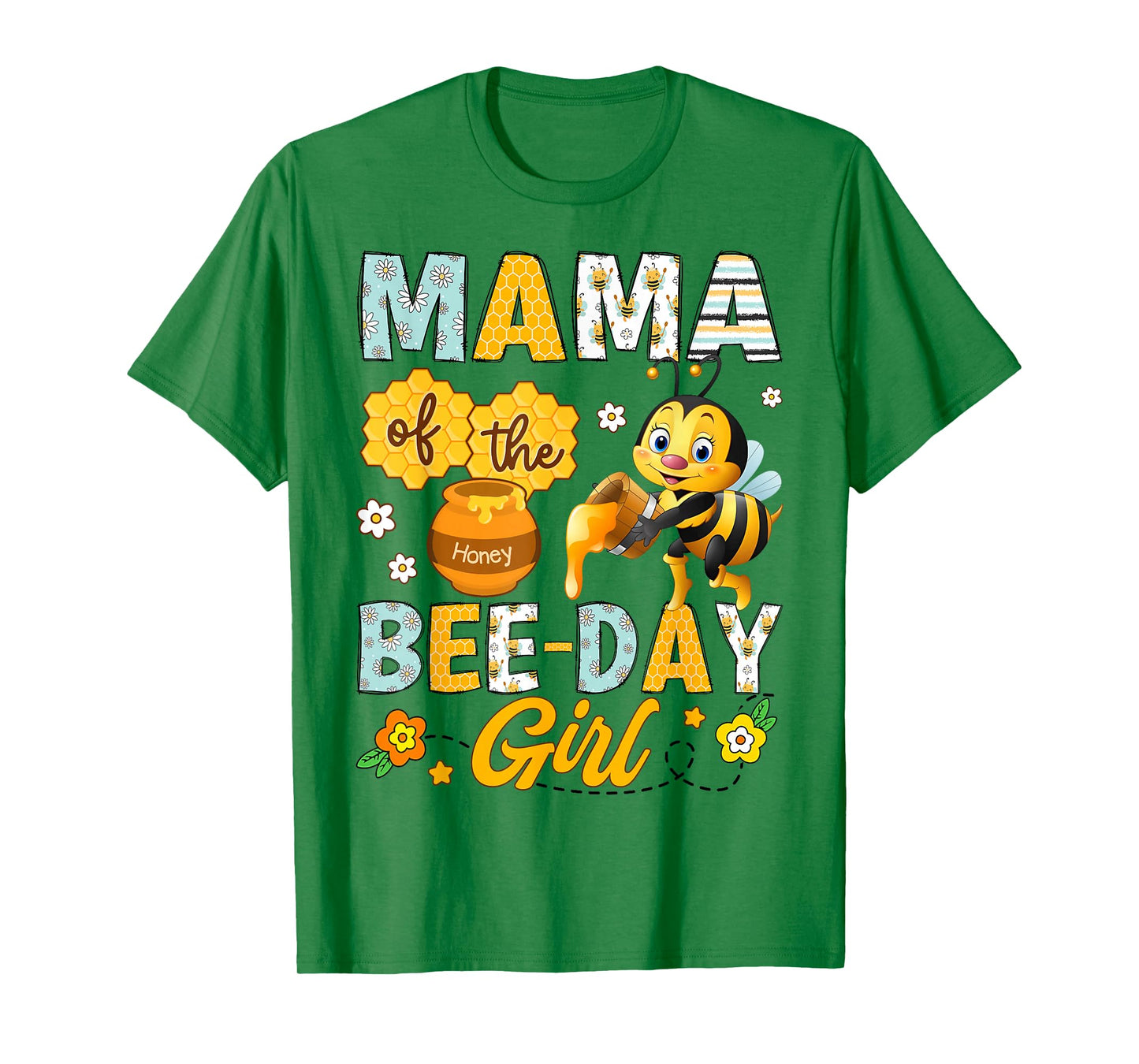 Mama Of The Bee-Day Girl Funny Bee Birthday Party T-Shirt