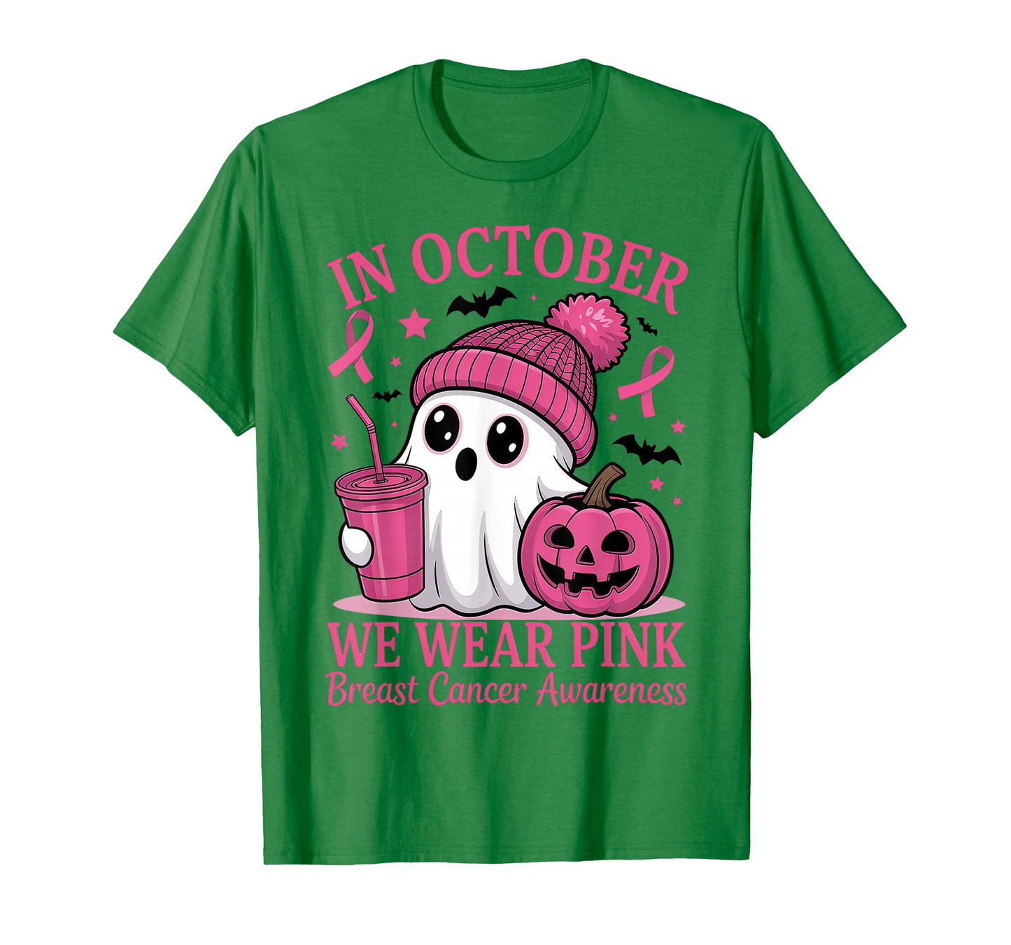 Breast Cancer Halloween Women in October We Wear Pink T-Shirt
