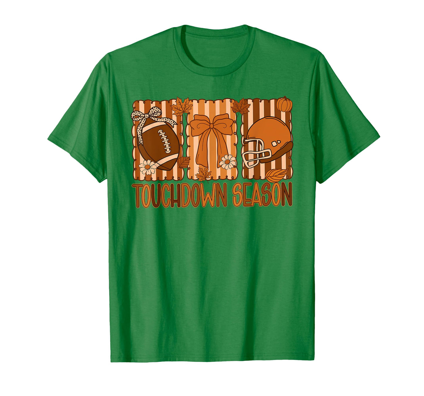 Touch Down Season Football Game Day Coquette Bow Preppy T-Shirt