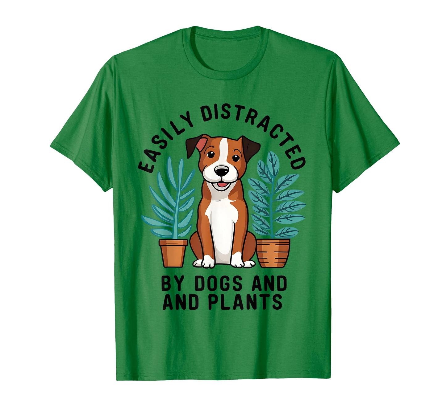 Easily Distracted By Dogs and Plants Gardening Gardeners T-Shirt