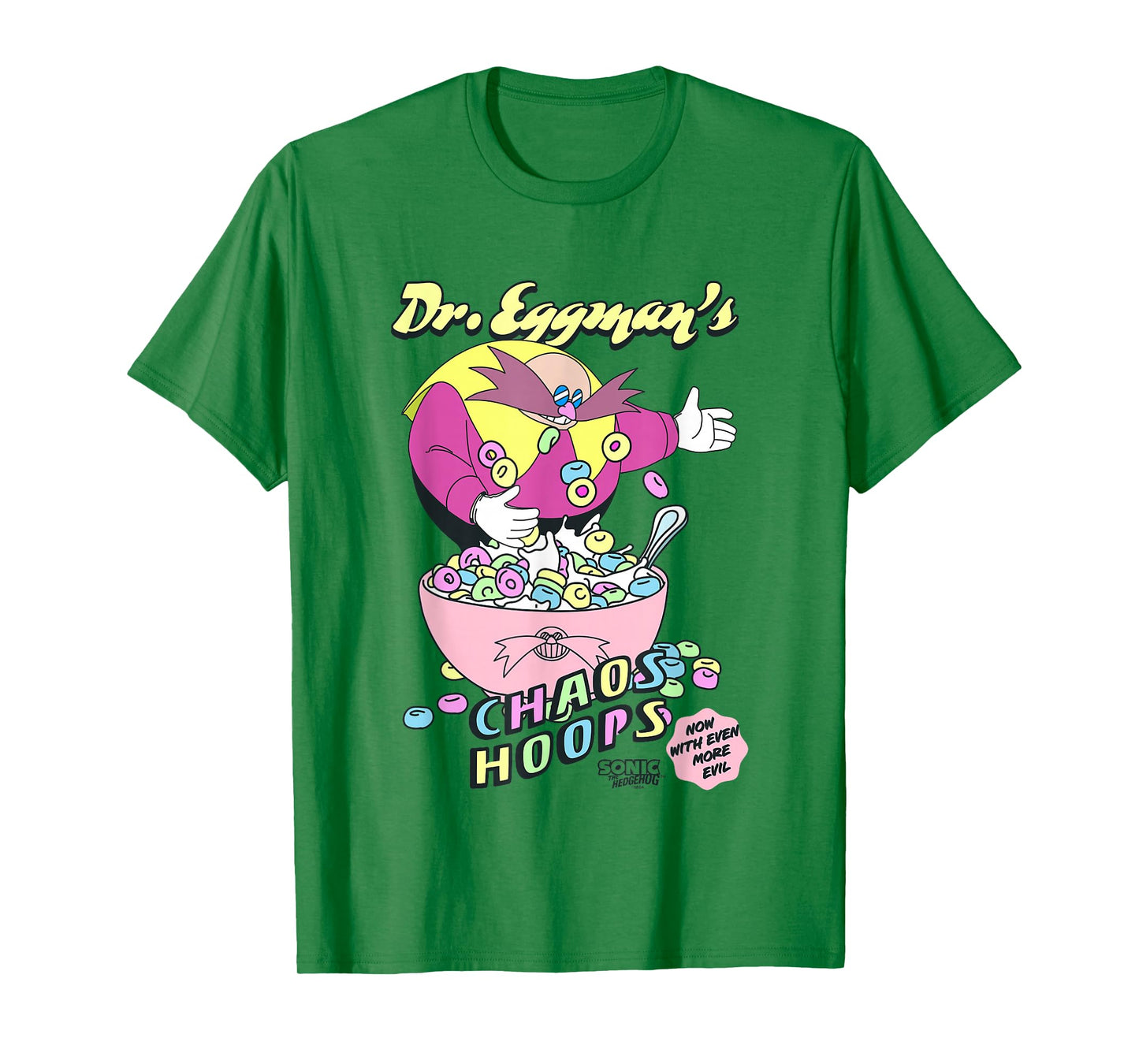 Sonic The Hedgehog Dr. Eggman's Chaos Hoops Cereal Retro T-Shirt