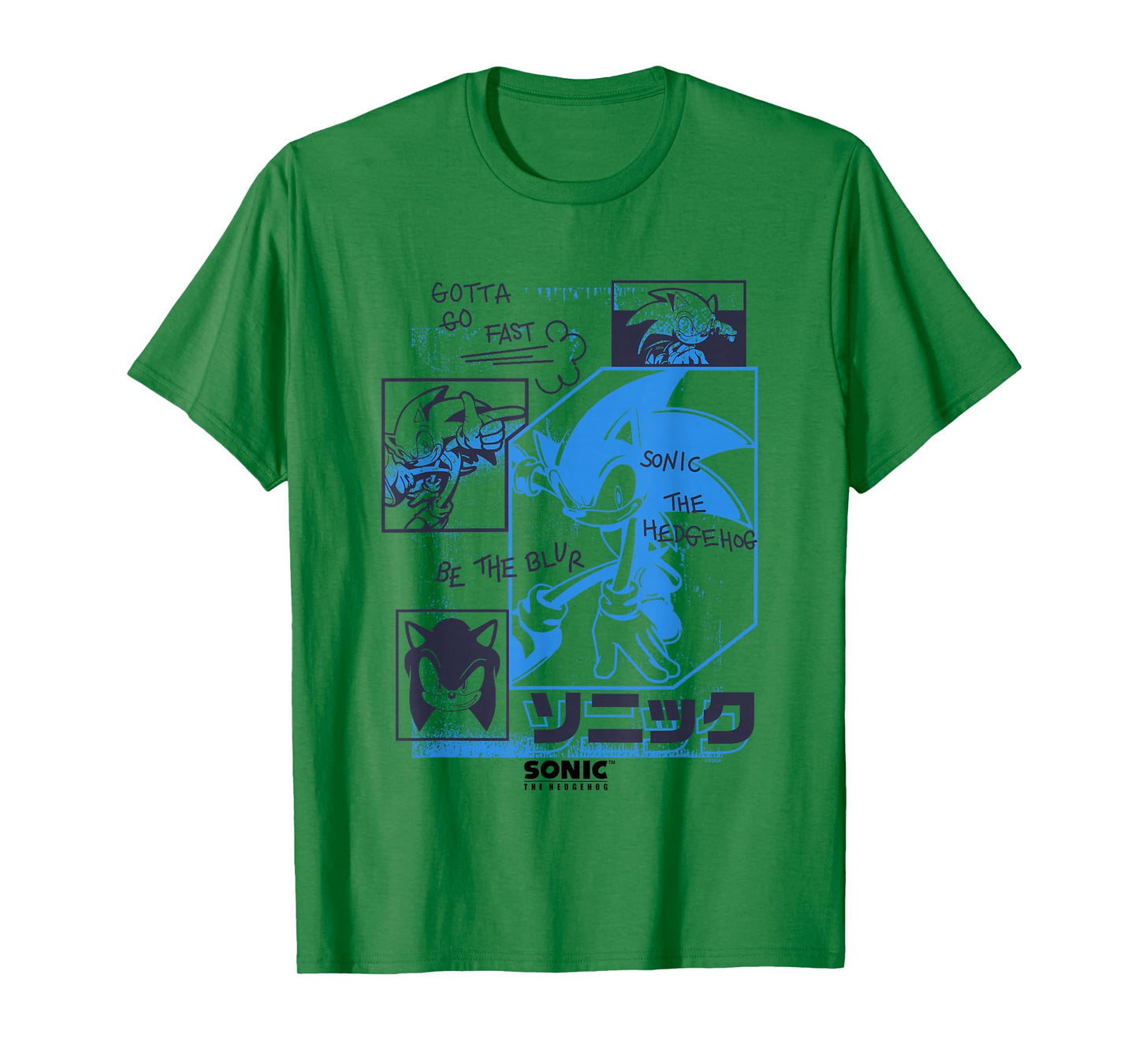 Sonic The Hedgehog Gotta Go Fast Vintage Sketch Panels T-Shirt