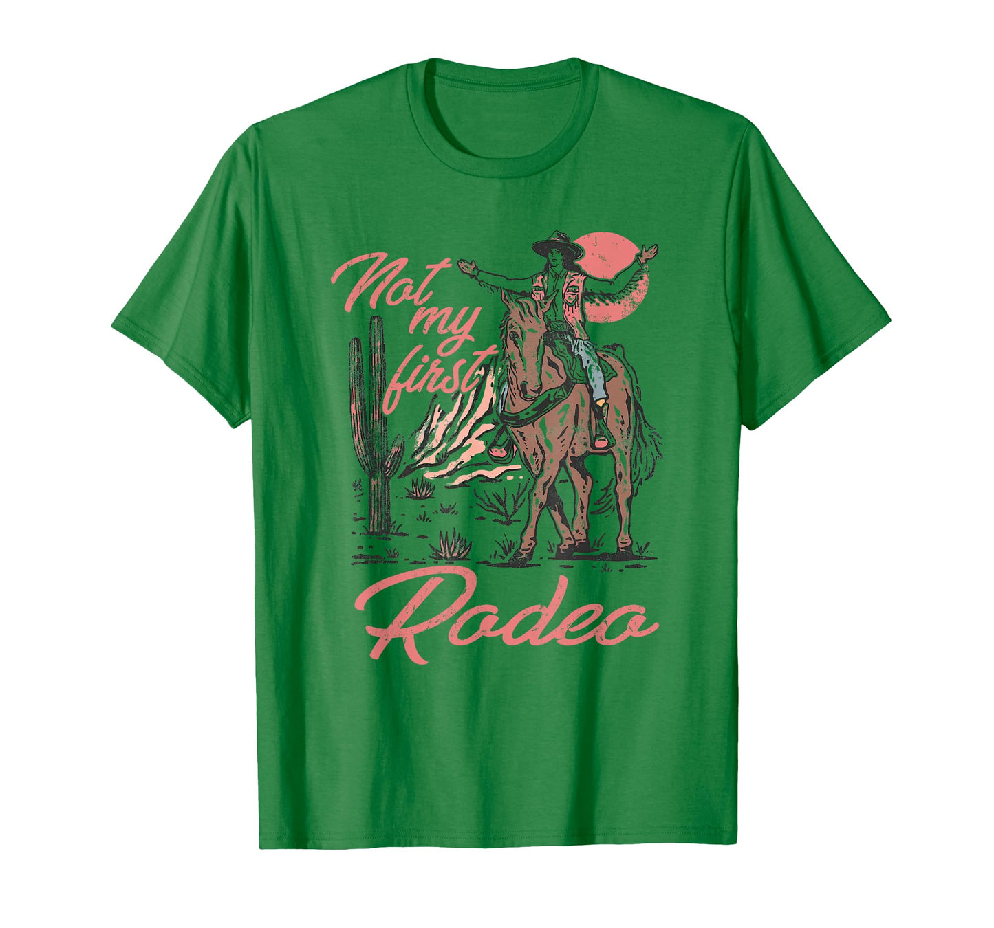 Not My 1st Rodeo Vintage Cowgirl Riding Horse Women Girls T-Shirt