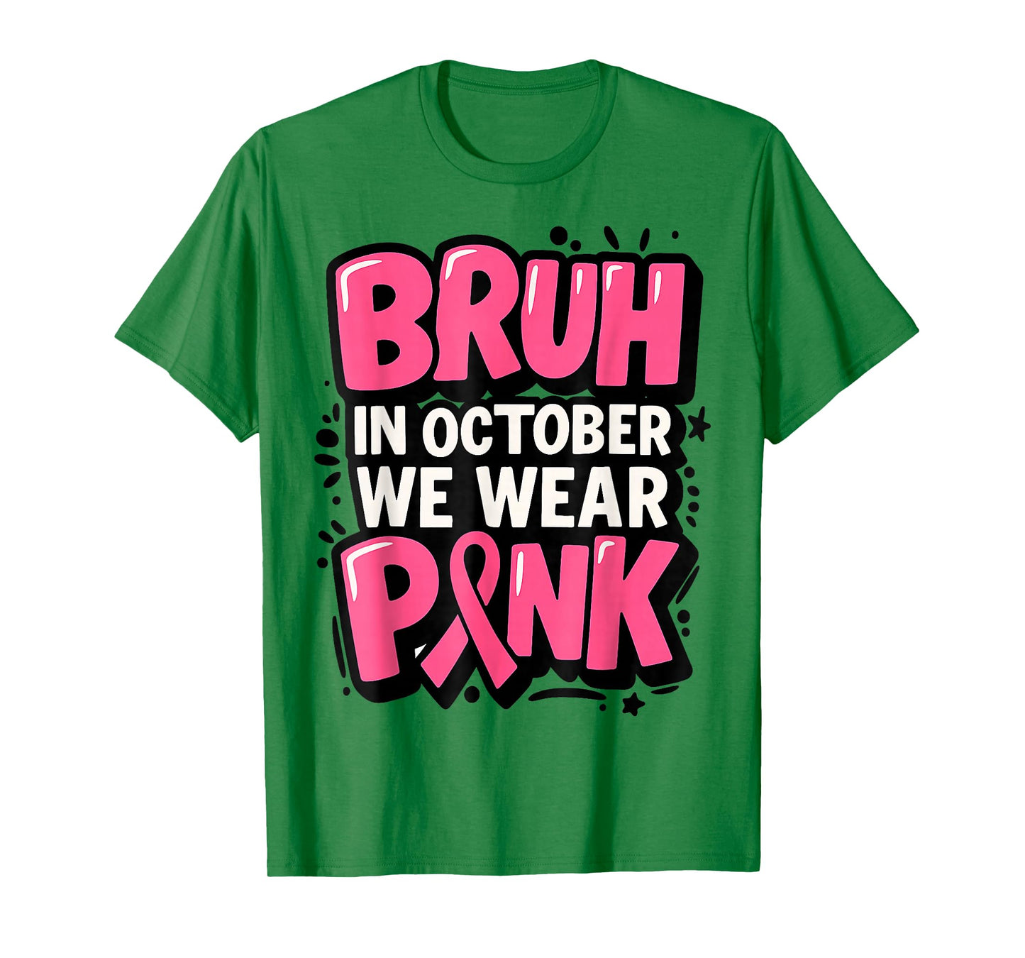 Bruh in October We Wear Pink Breast Cancer Toddler Boys Kids T-Shirt