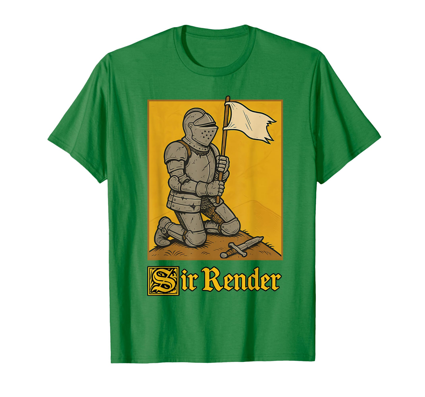 Sir Render Knight Pun Medieval Art Meme Joke T-Shirt
