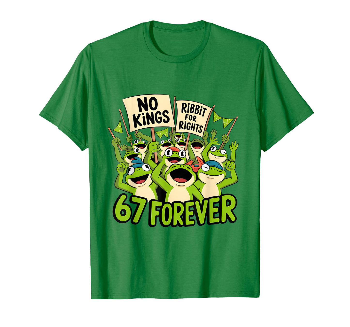 No Kings Just 67 Frogs Protest Ribbit for Rights Six Seven T-Shirt
