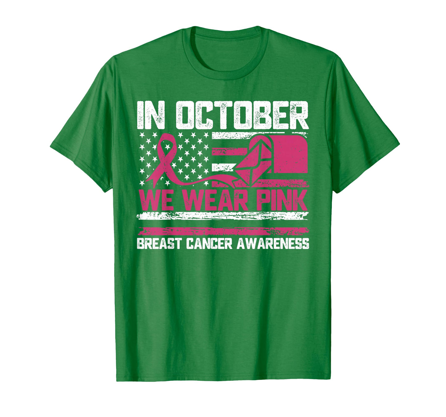 in October We Wear Pink Postal Worker Breast Cancer T-Shirt