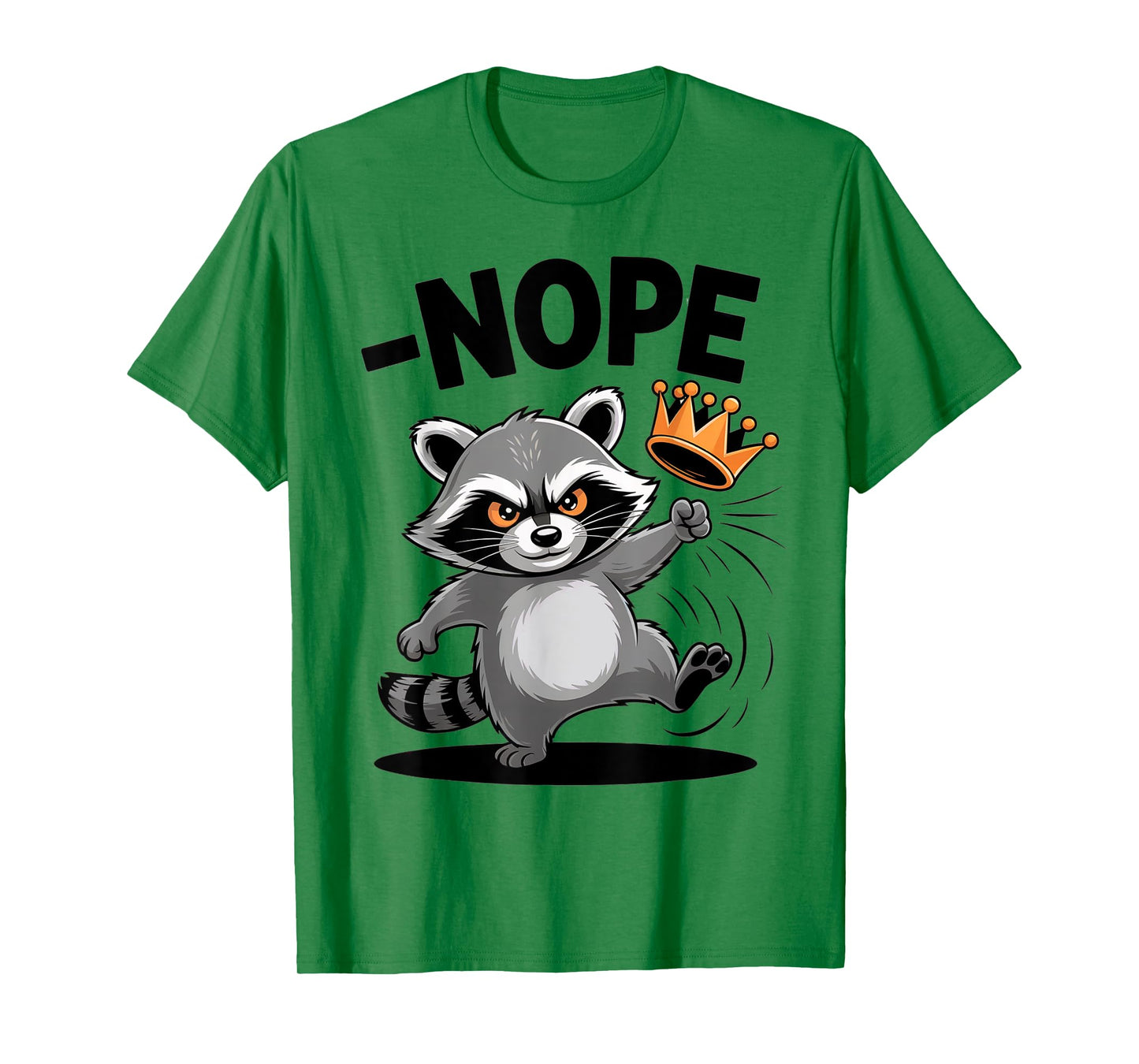 Vintage No Kings In America Funny Raccoon Kicking Crown T-Shirt