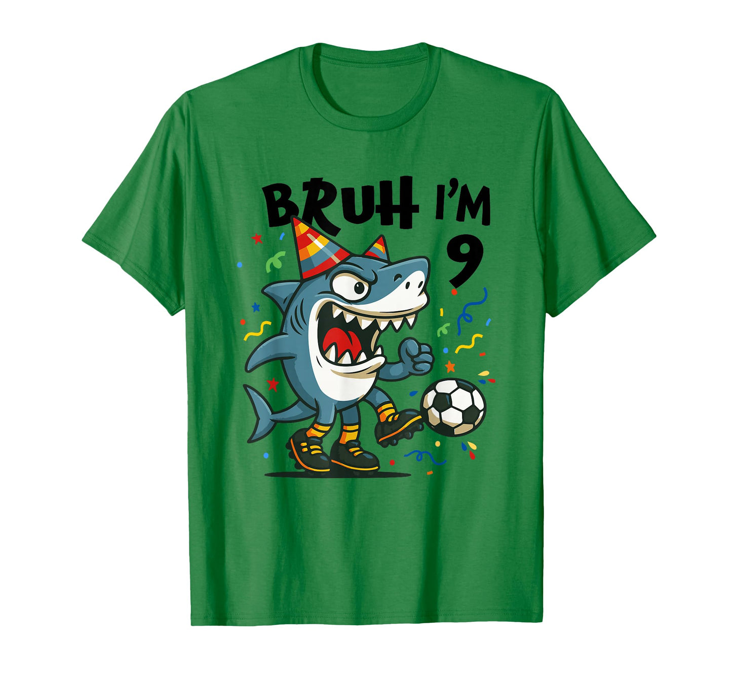 Tralalero Tralala Italian Brain Red Boy Soccer 9th Birthday T-Shirt