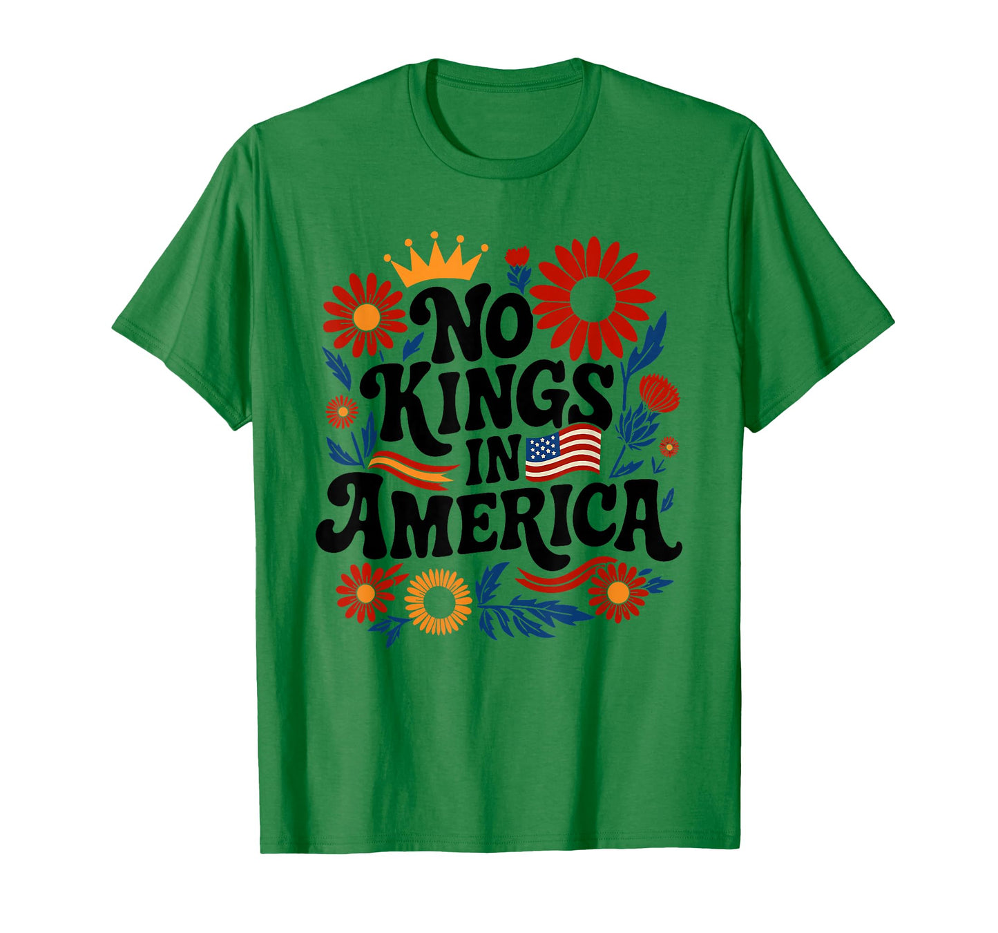 No King in America Shirt Men Women Floral 4th July No Kings T-Shirt