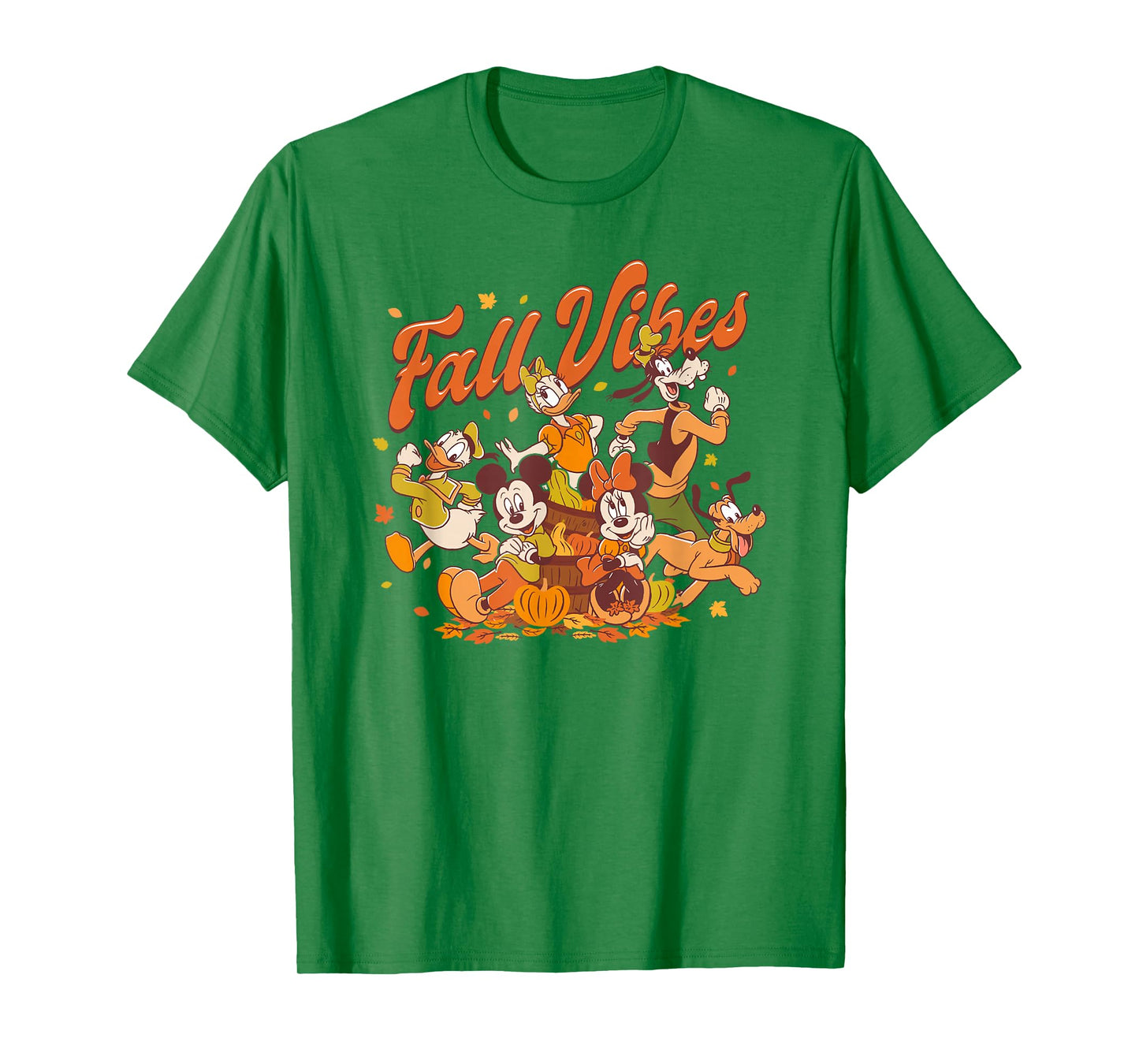 Disney Mickey & Friends Fall Vibes Group Shot Big Chest Logo T-Shirt