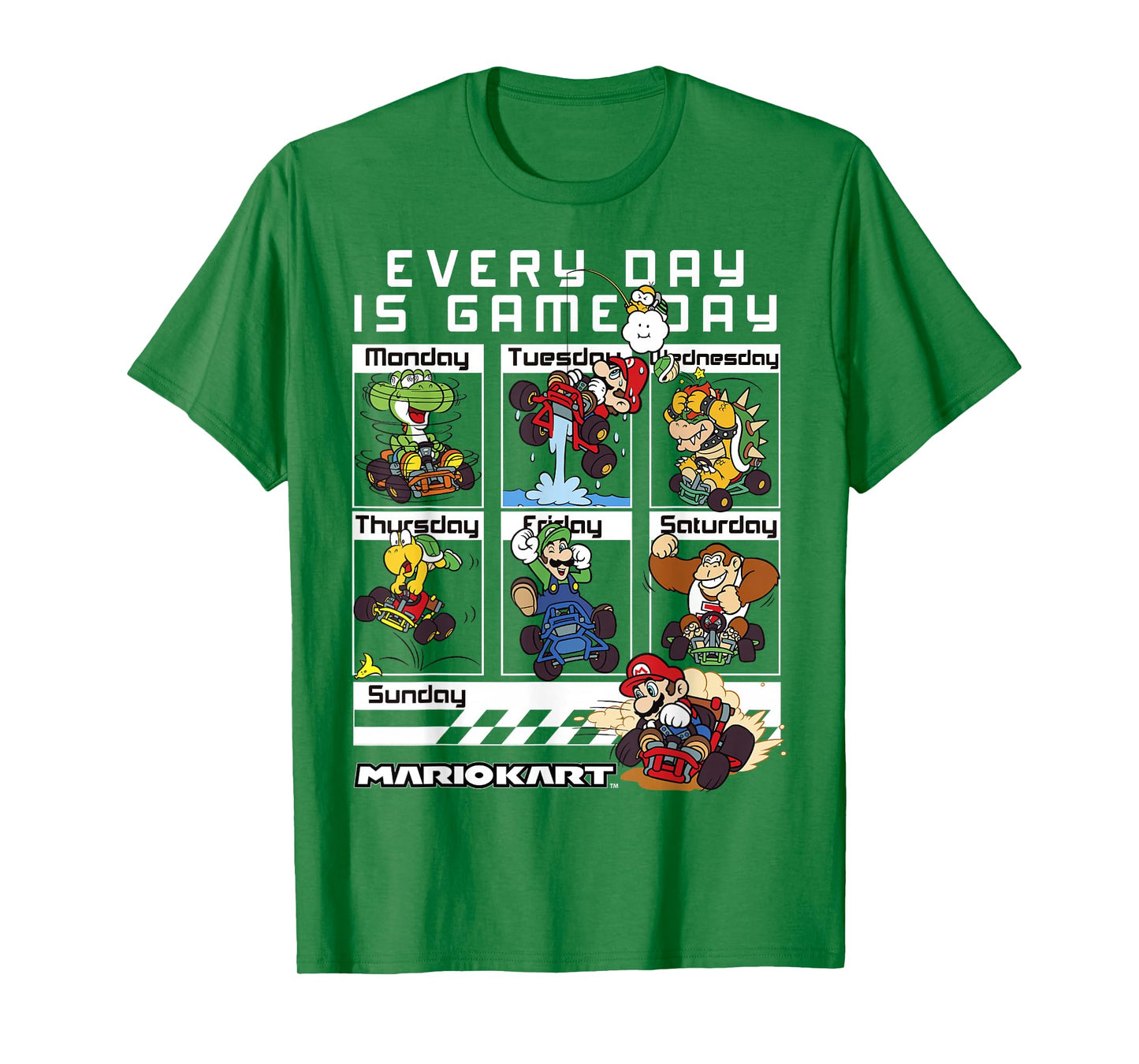 Mario Kart Everyday Is Game Day Group Shot Graphic T-Shirt T-Shirt