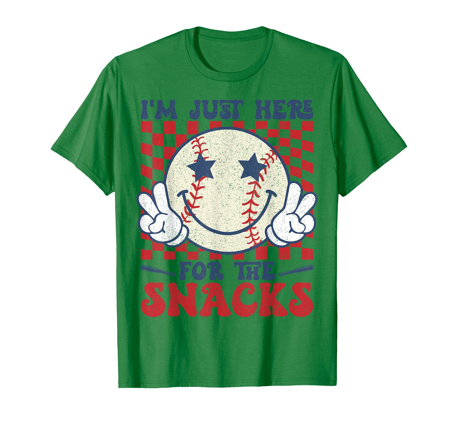 Retro I'm Just Here for the Snacks Baseball Boys Game Day T-Shirt