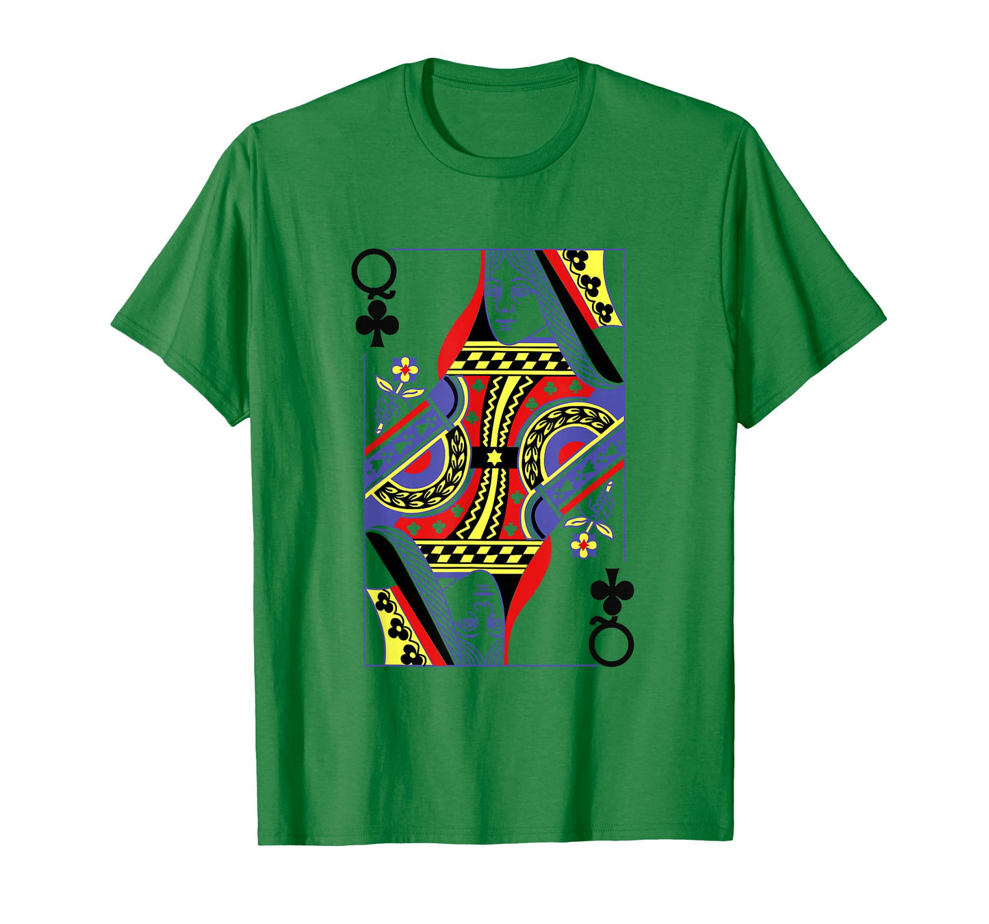 Queen Of Clubs Royal Flush Costume Halloween Playing Cards T-Shirt