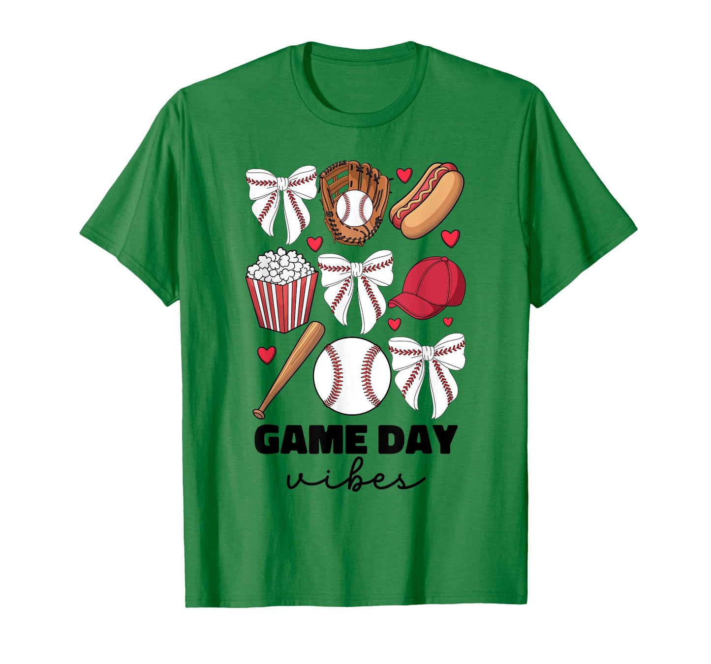 Game Day Vibes Coquette Bow Baseball Mom Women Girl Baseball T-Shirt