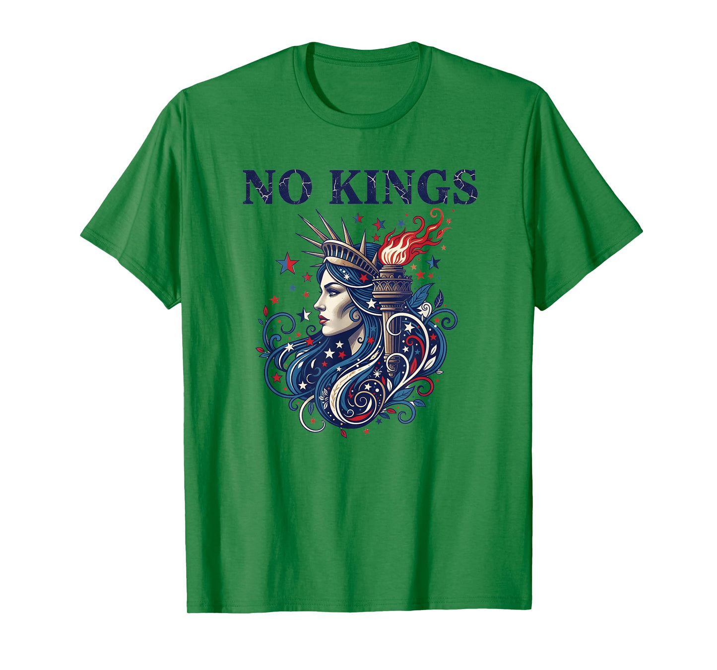 No Kings Protest Democracy Woman Liberty Art Patriotic T-Shirt