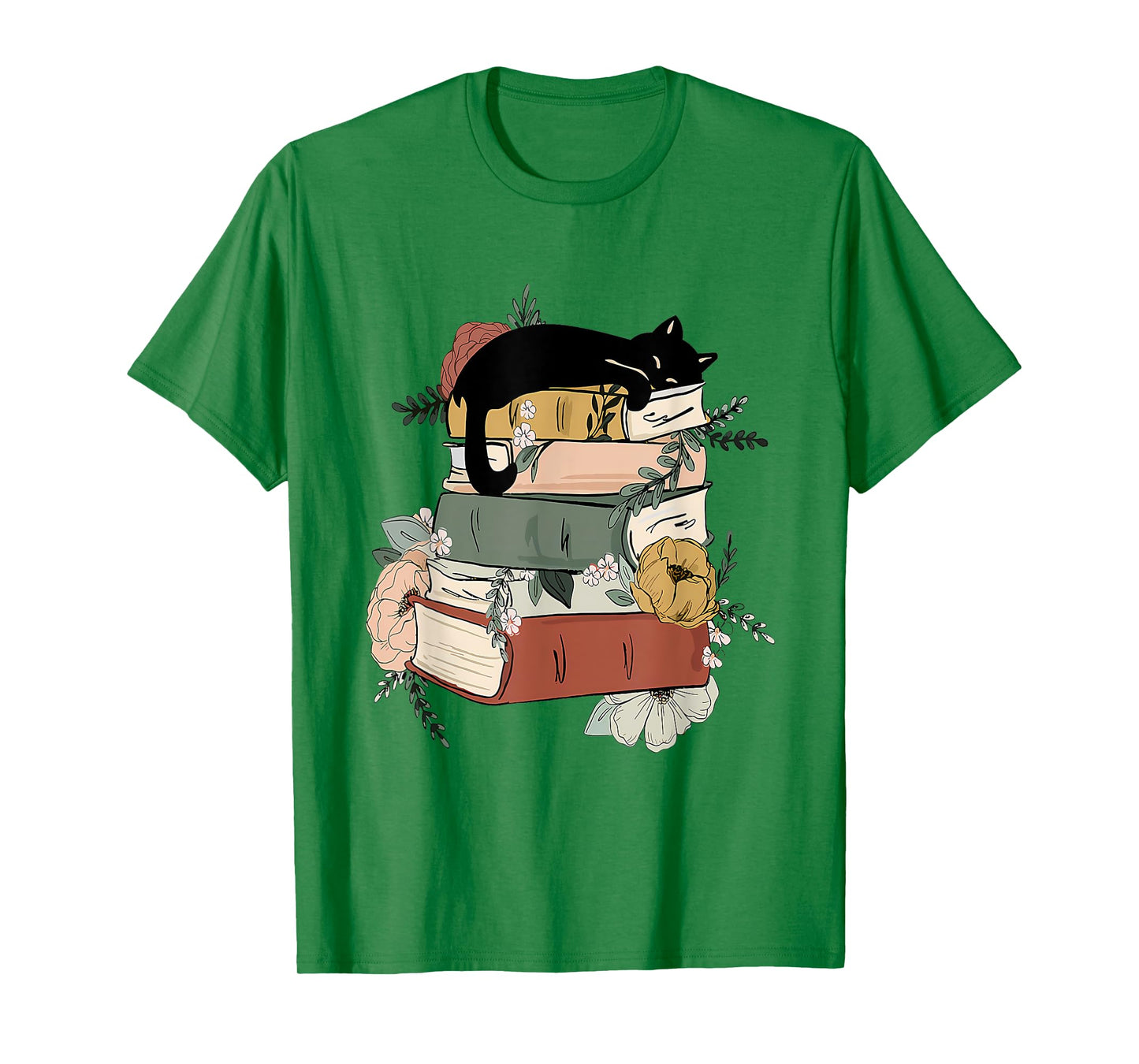 Cat Reading Book Cute Cat And Book Lover For Women Girls Kid T-Shirt