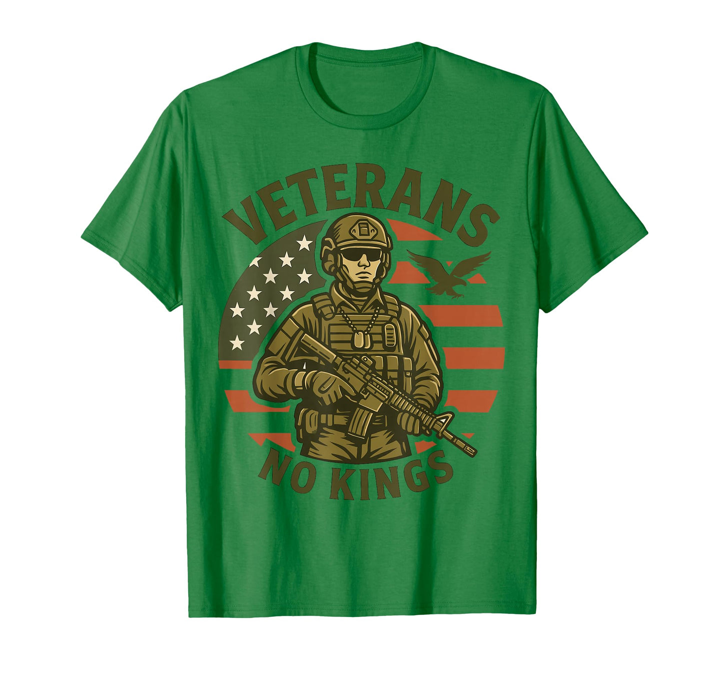 Veterans No Kings Patriotic Military Freedom Statement T-Shirt