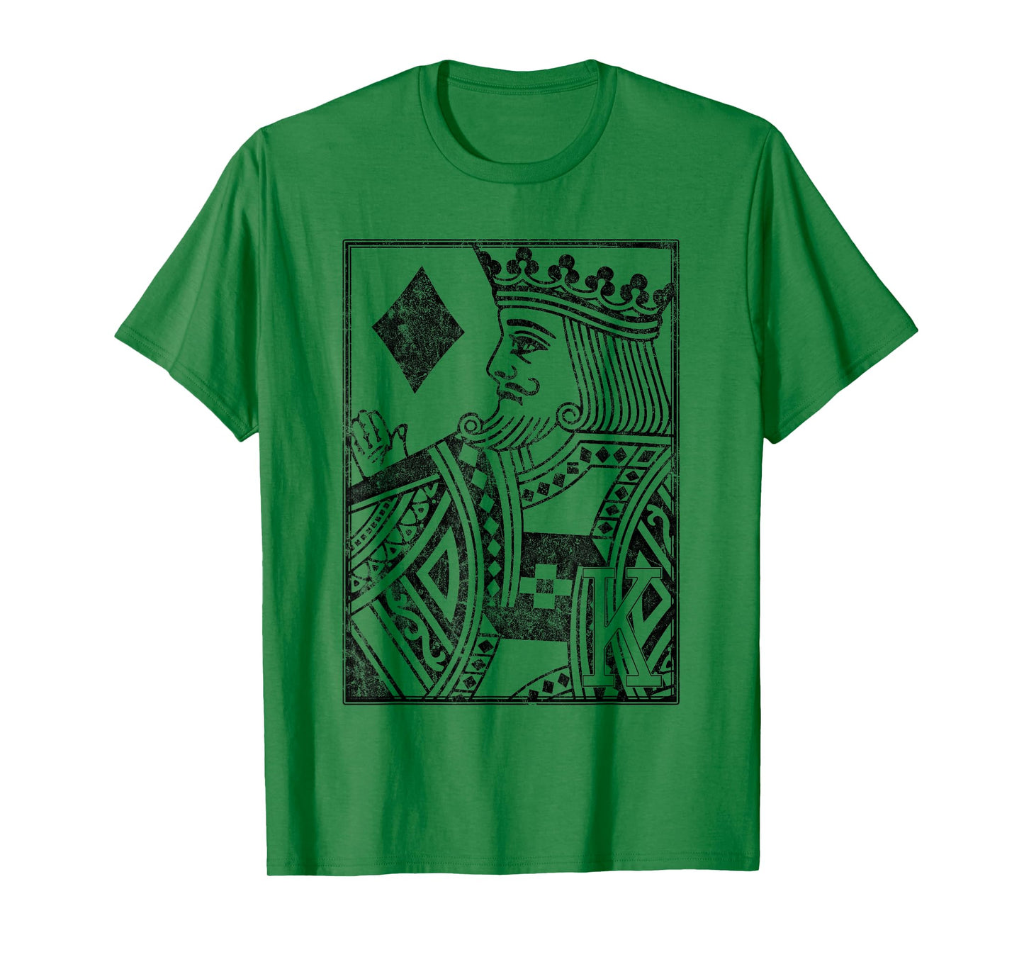 King of Diamonds Vintage Look Distressed Playing Card T-Shirt