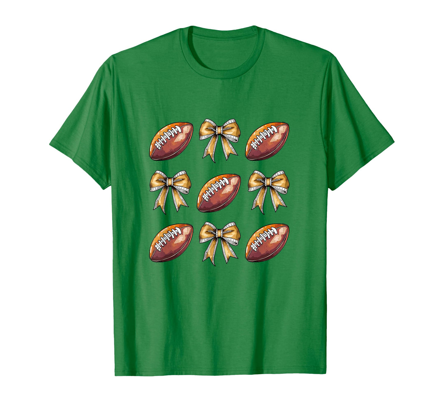 Funny Game Day Football Retro Coquette Bow Football Mama T-Shirt
