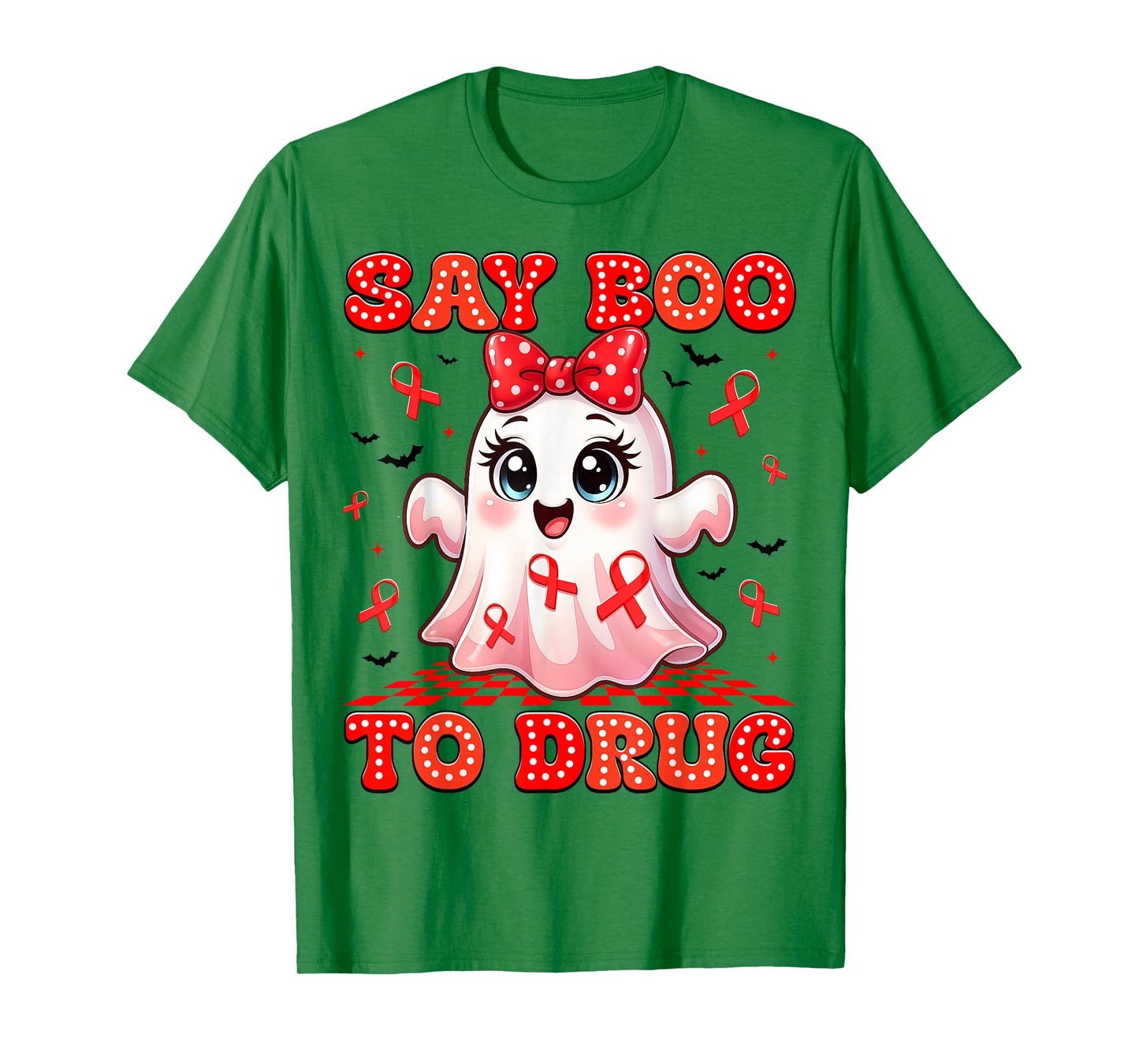 Say Boo to Drugs Coquette Red Ribbon Week Awareness Men Wome T-Shirt