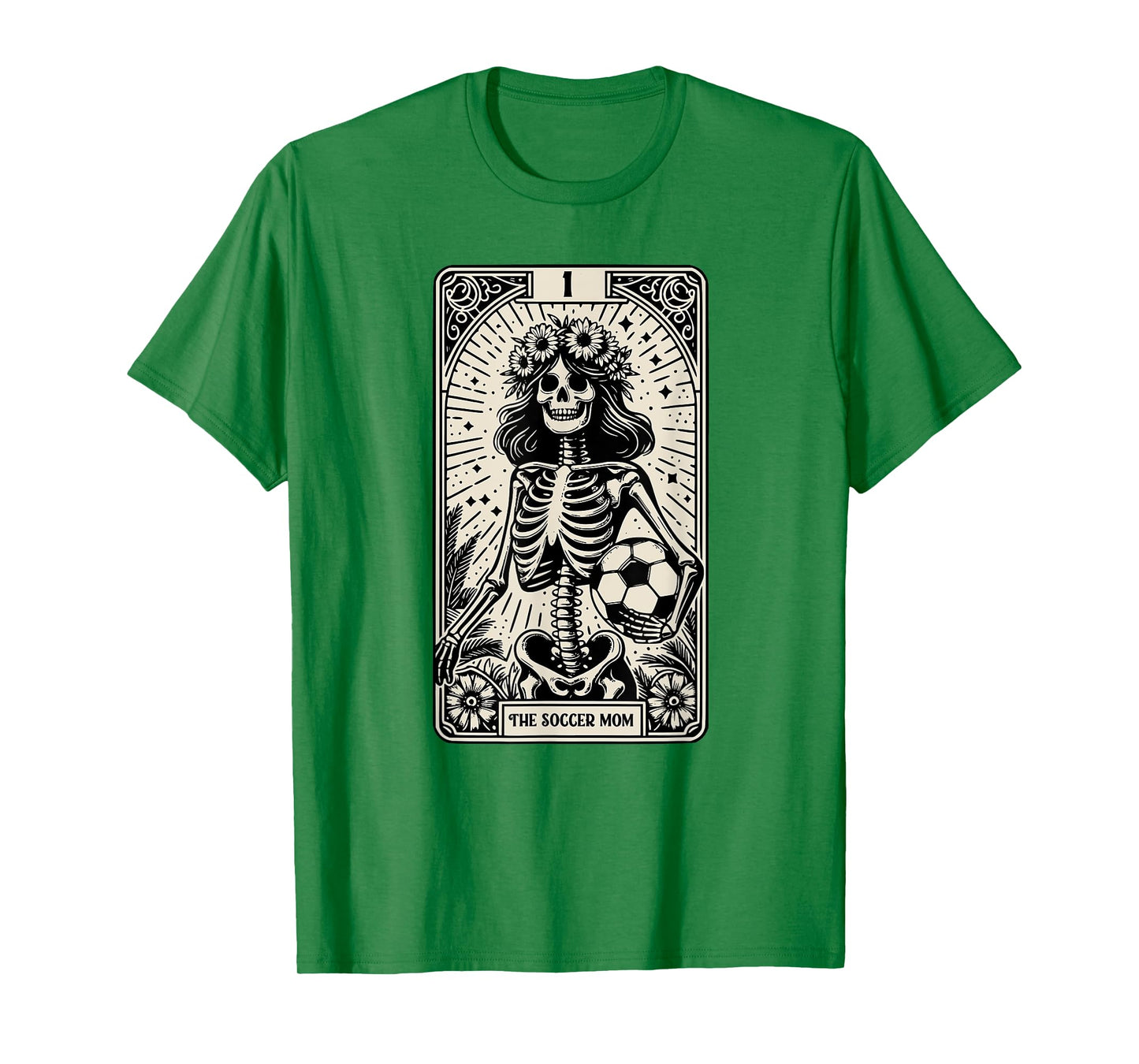 Soccer Mom Skeleton Tarot Card Vintage Halloween T-Shirt