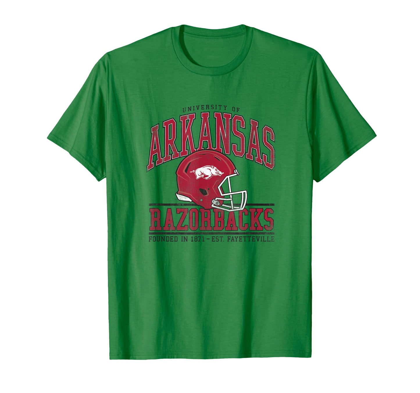 University of Arkansas Razorbacks Collegiate Football Helmet T-Shirt