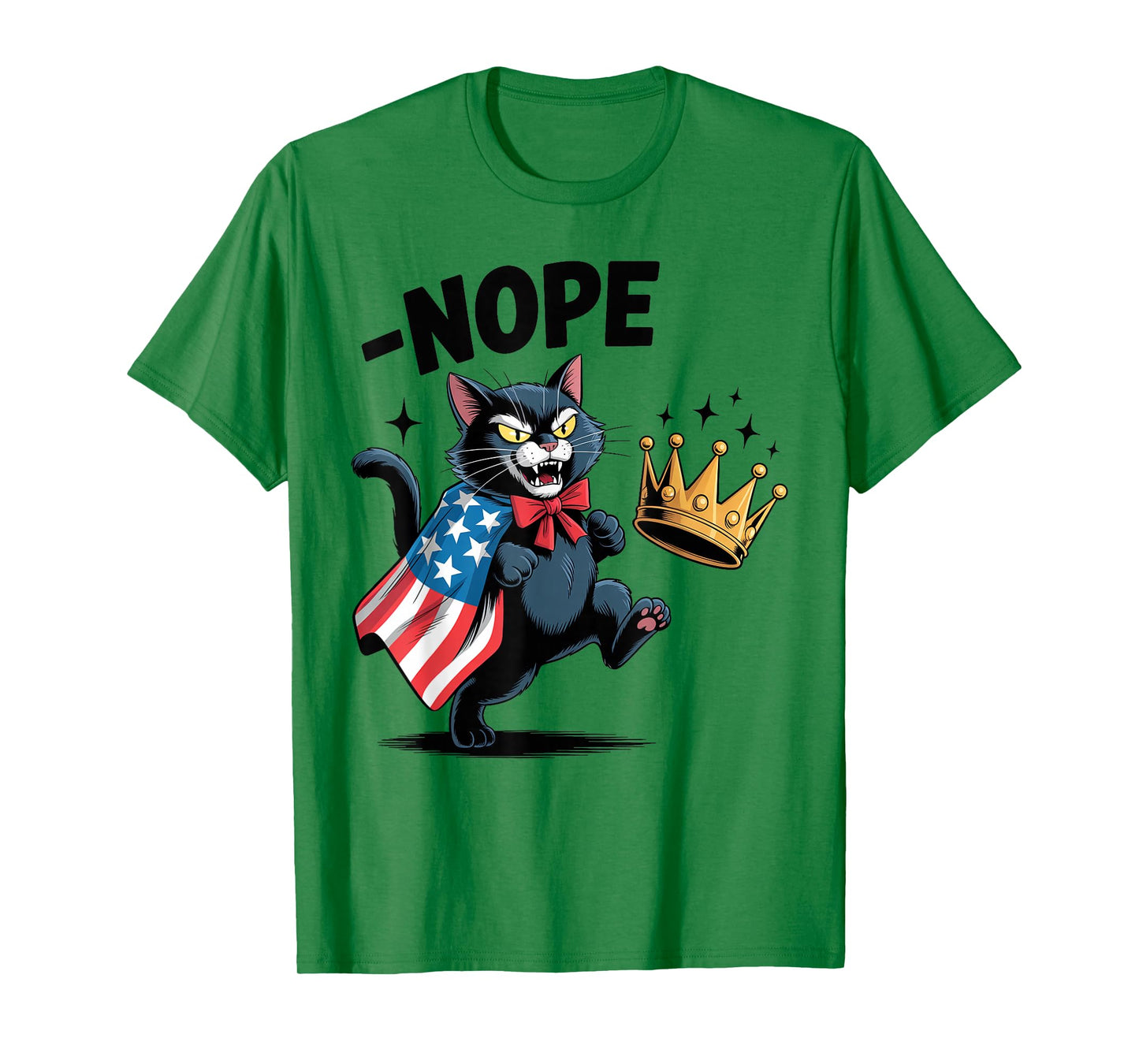 Funny Black Cat No Kings October 18 No Kings Day Men Women T-Shirt