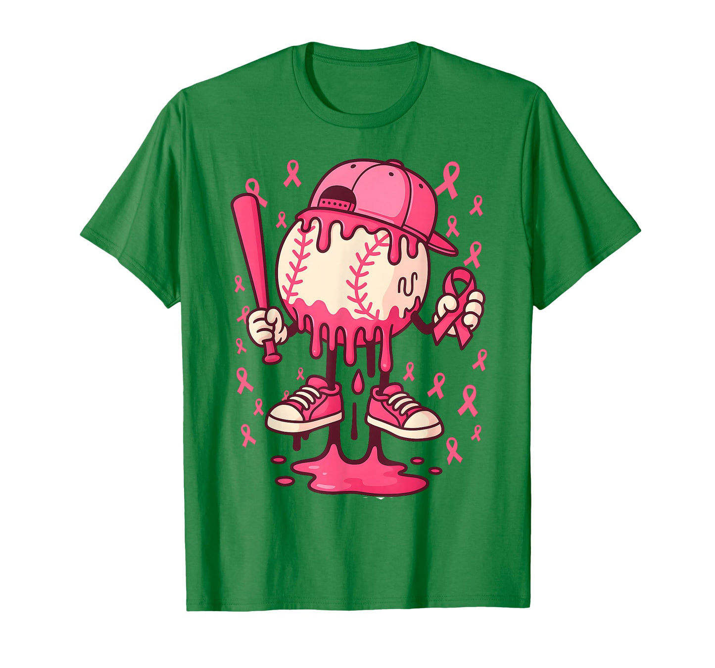 Baseball Drip Ice Cream Breast Cancer Awareness Boys & Girls T-Shirt
