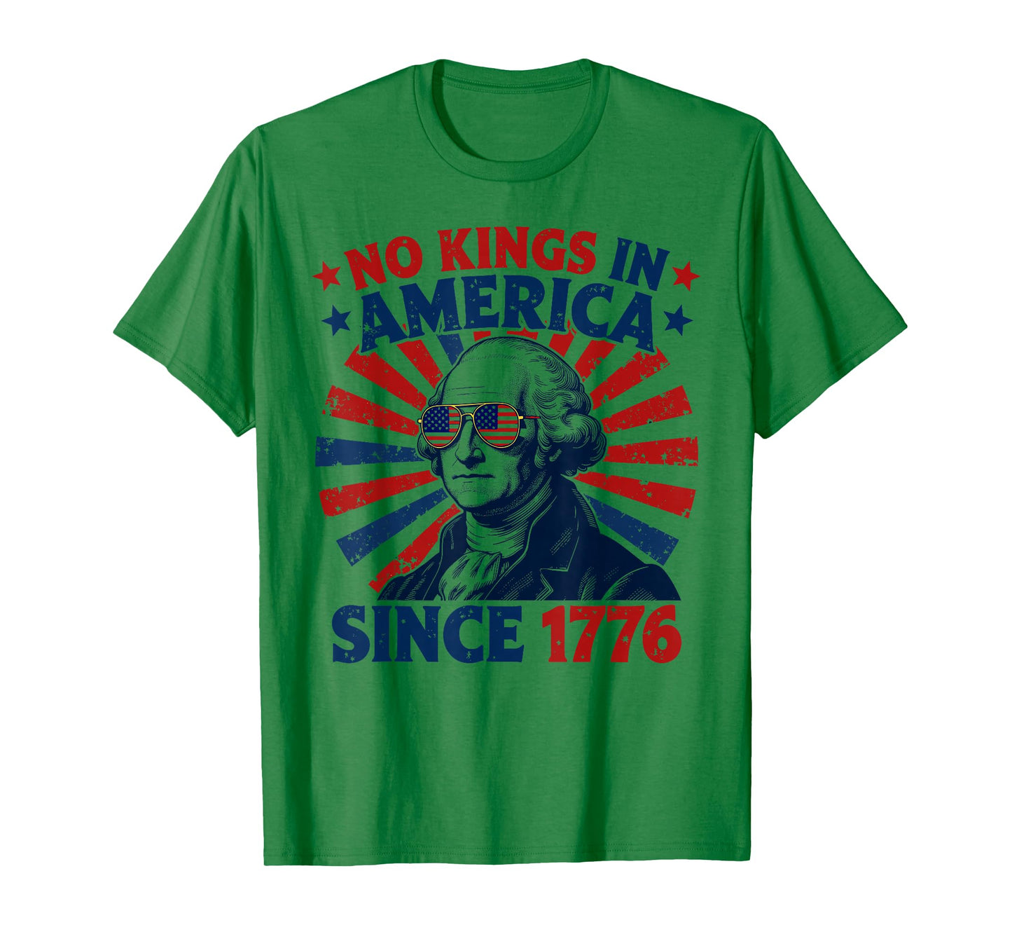 No Kings in America Since 1776 Distressed Flag USA Vintage T-Shirt