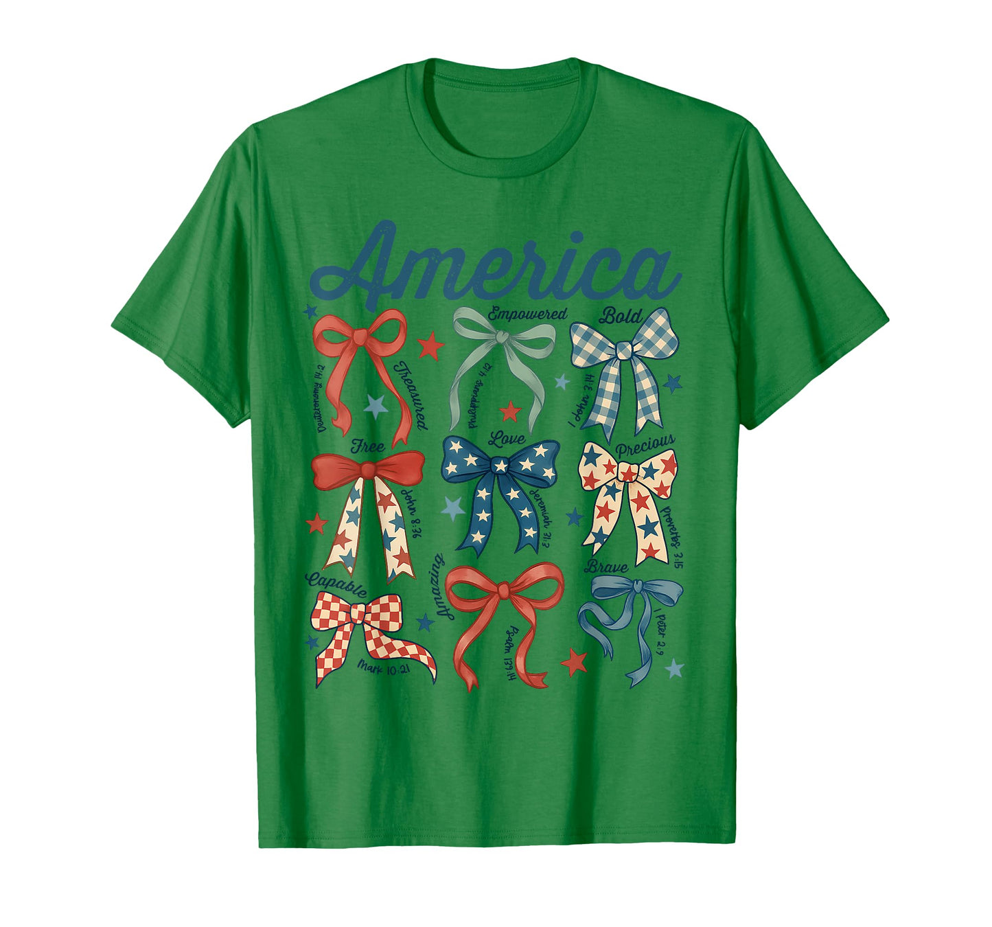 Coquette Bow 4th Of July Christian Jesus Independence Day T-Shirt