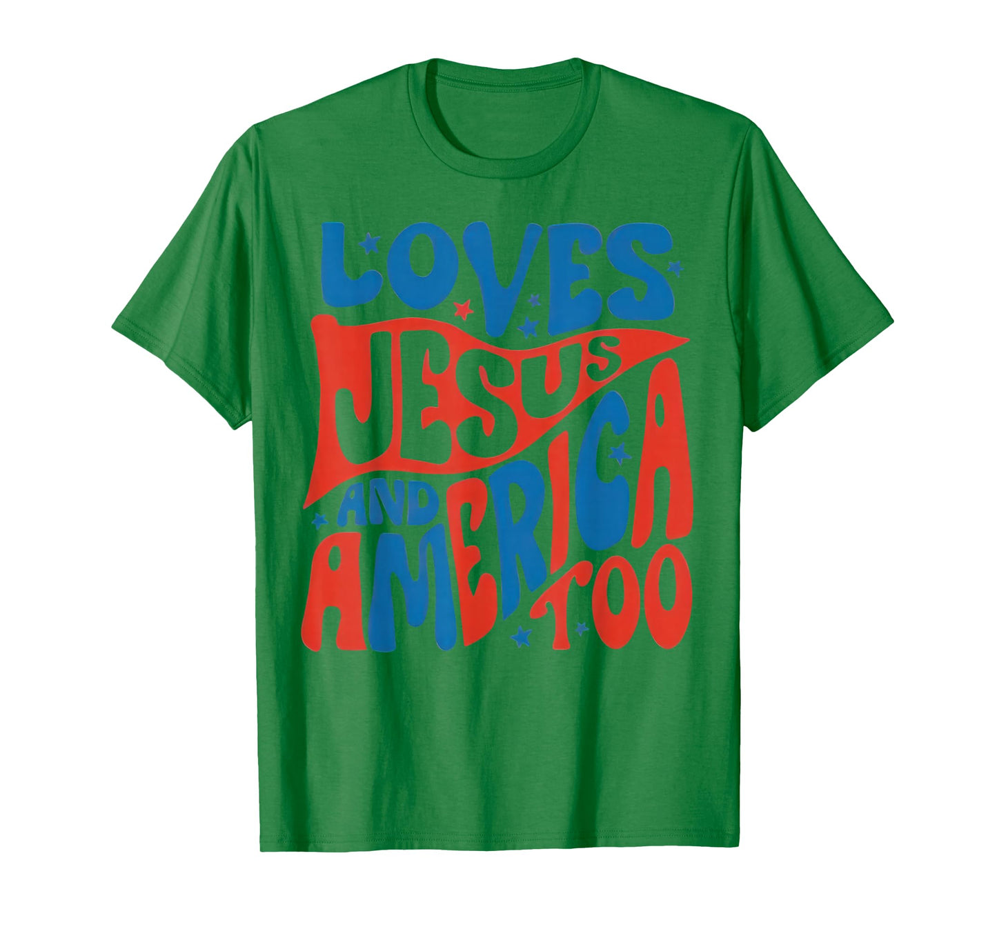 She Loves Jesus And America Too Christian Retro 4th of July T-Shirt