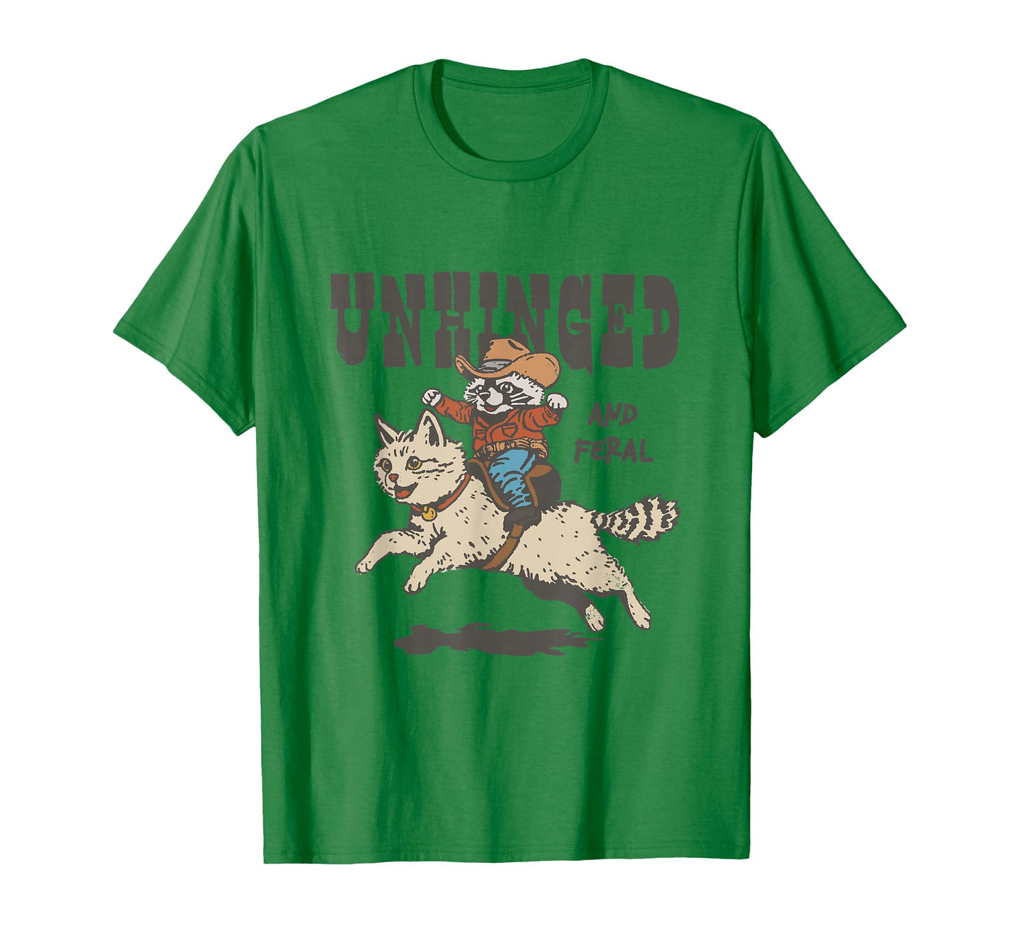 Unhinged And Feral Raccoon Shirt Toddler Racoon Cowboy T-Shirt