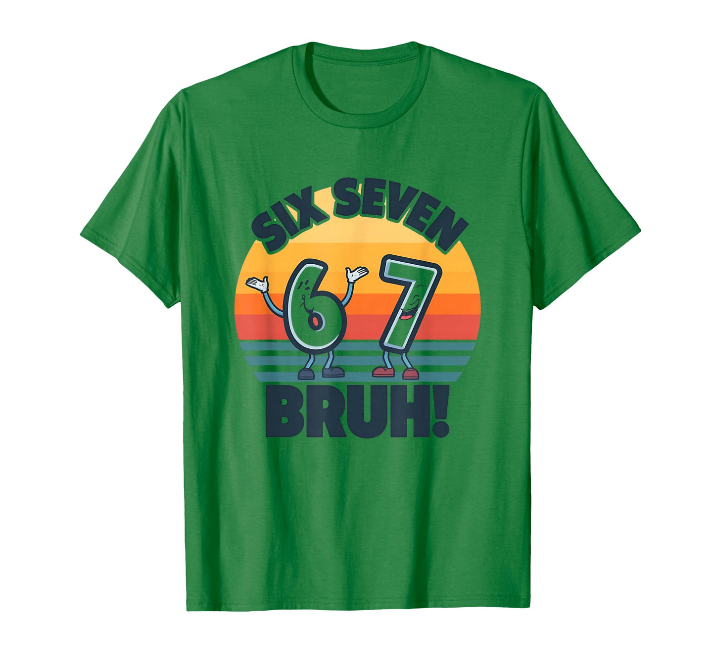 67 Meme 6 and 7 Numbers Shirt Six Seven Bruh Funny Boys Kids T-Shirt